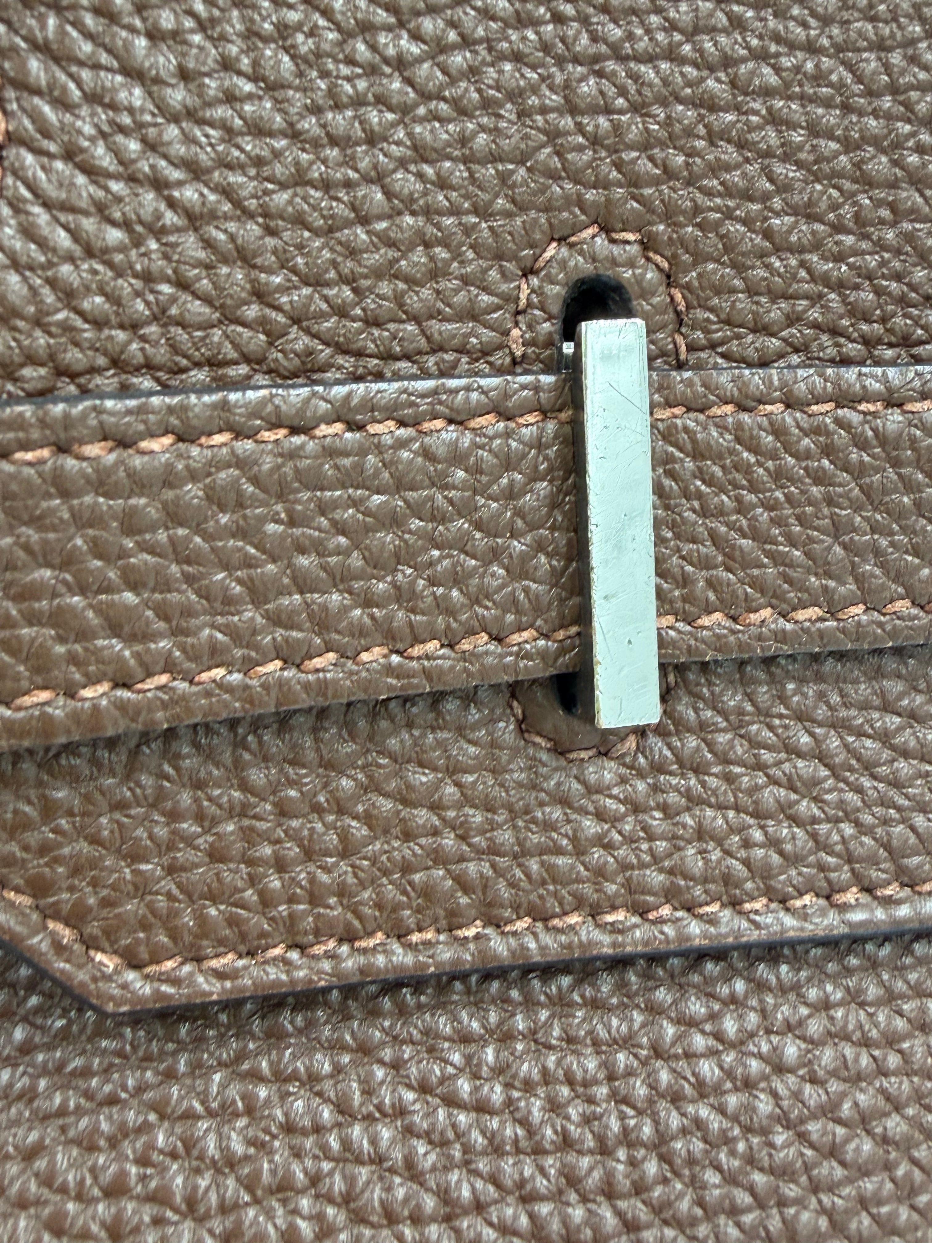 Pre-owned Hermès Birkin 35 Chocolat Togo Leather PHW - Authenticated