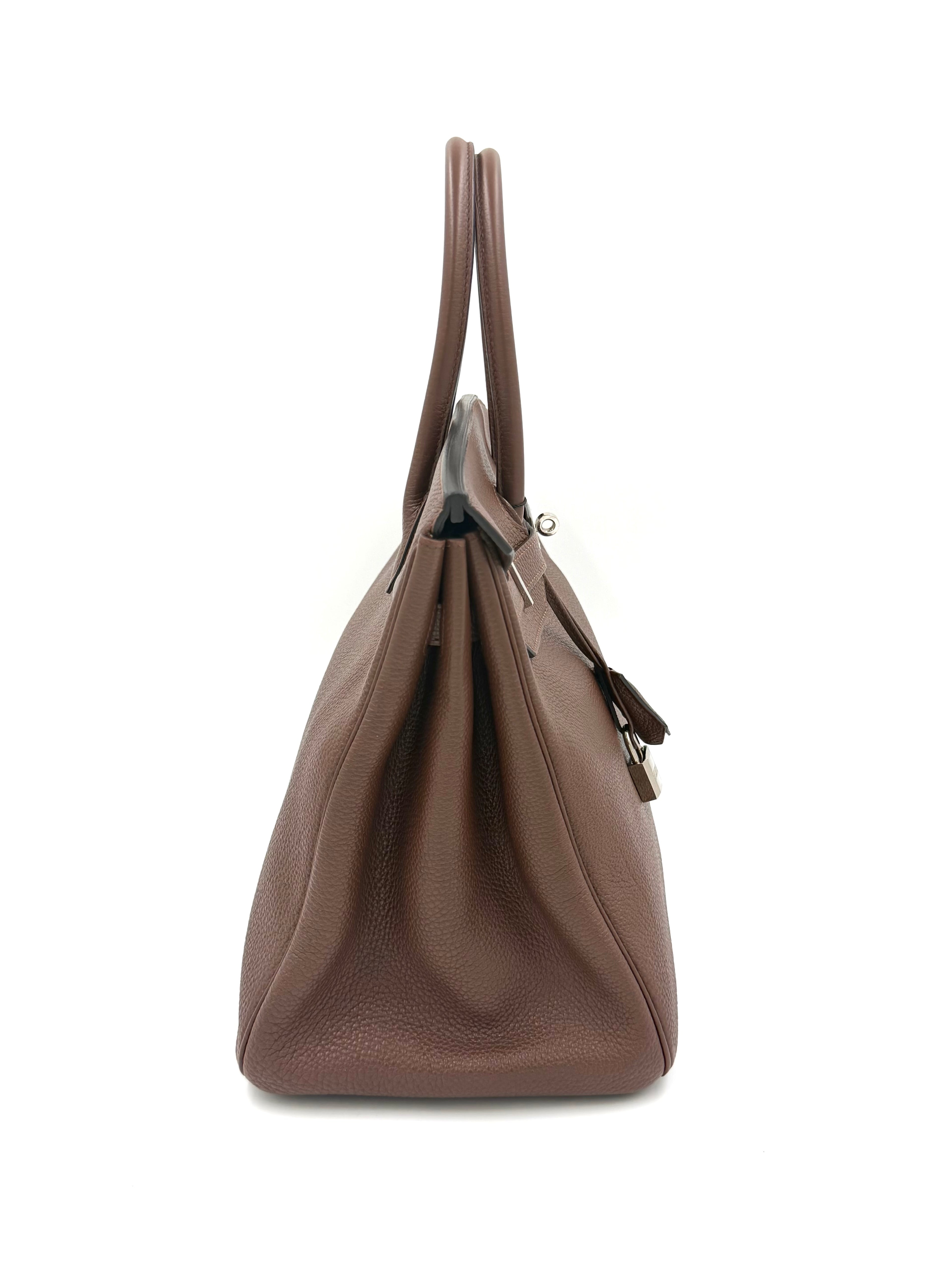 Pre-owned Hermès Birkin 35 Chocolat Togo Leather PHW - Authenticated
