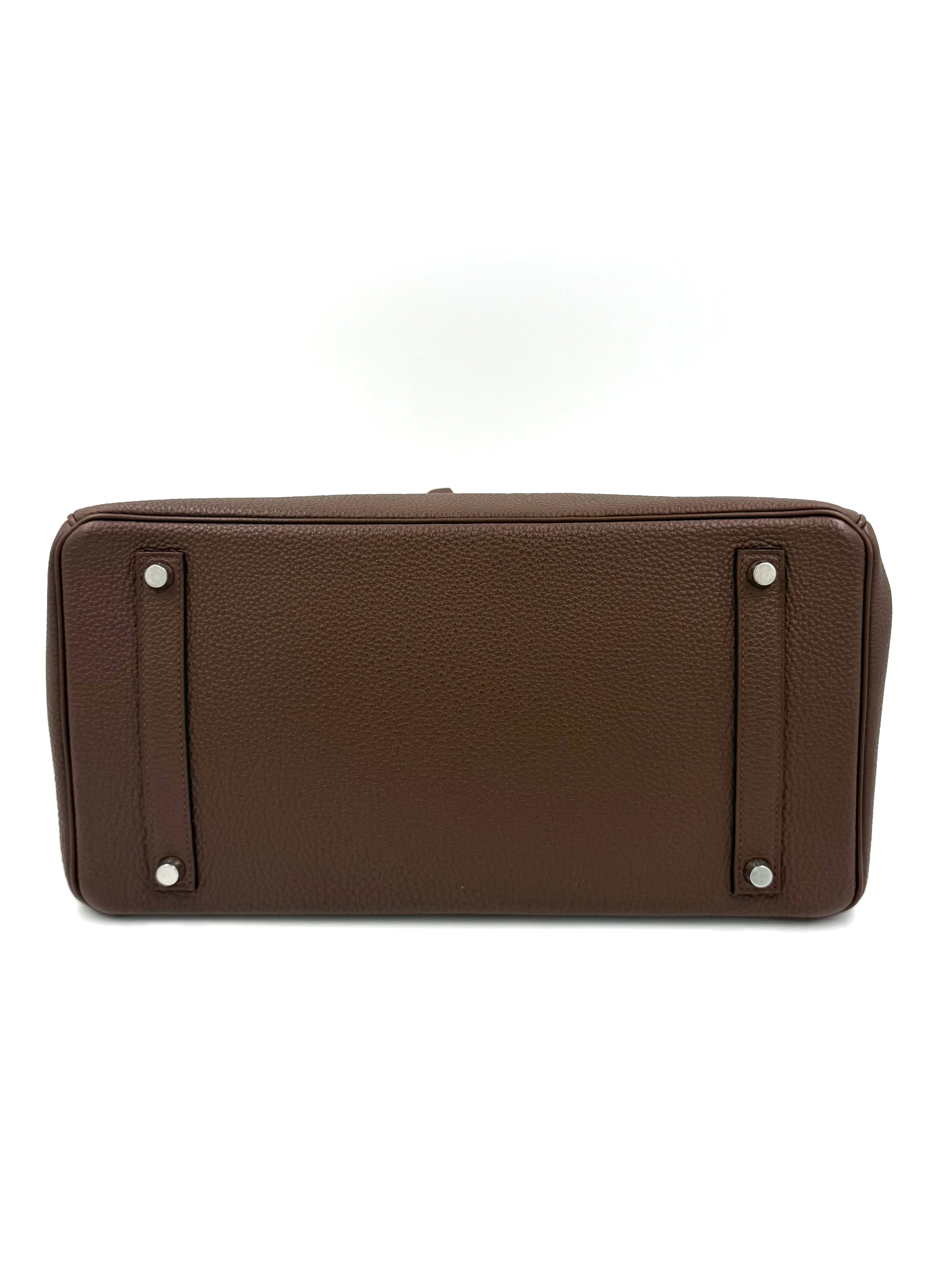 Pre-owned Hermès Birkin 35 Chocolat Togo Leather PHW - Authenticated