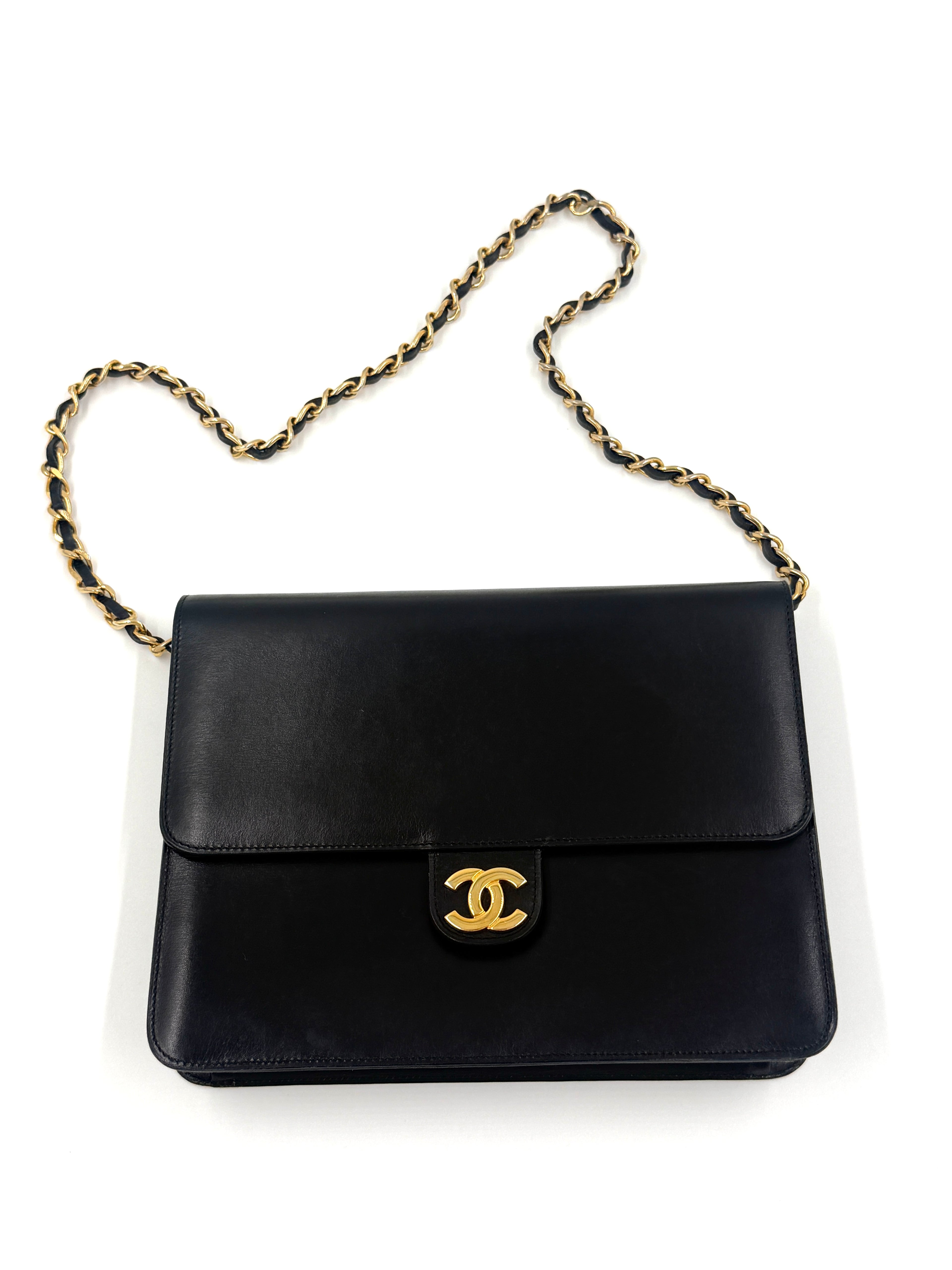 Pre-Owned Chanel Square Single Flap Bag 1980s Gold Hardware - Authenticated