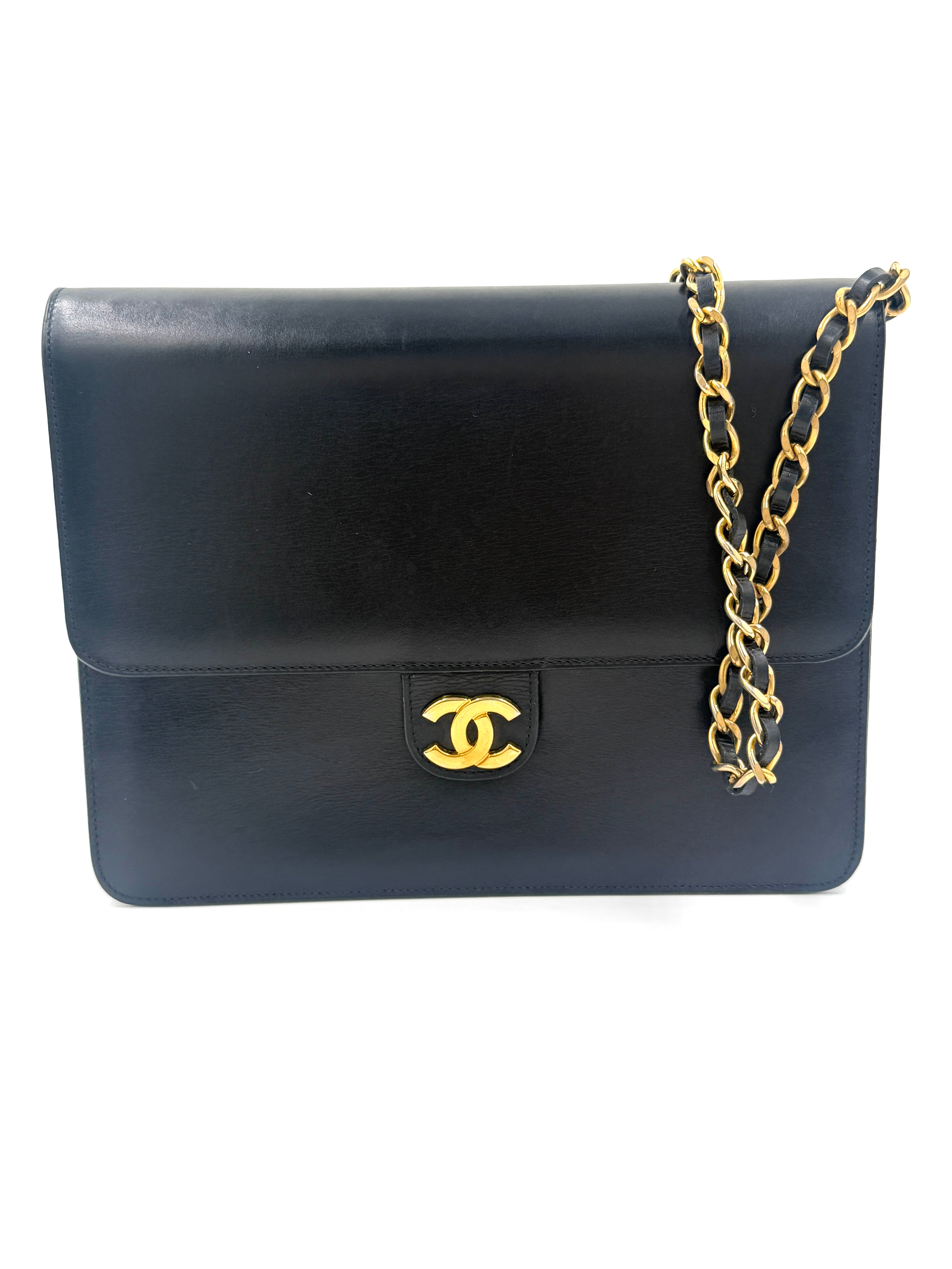 Pre-Owned Chanel Square Single Flap Bag 1980s Gold Hardware - Authenticated
