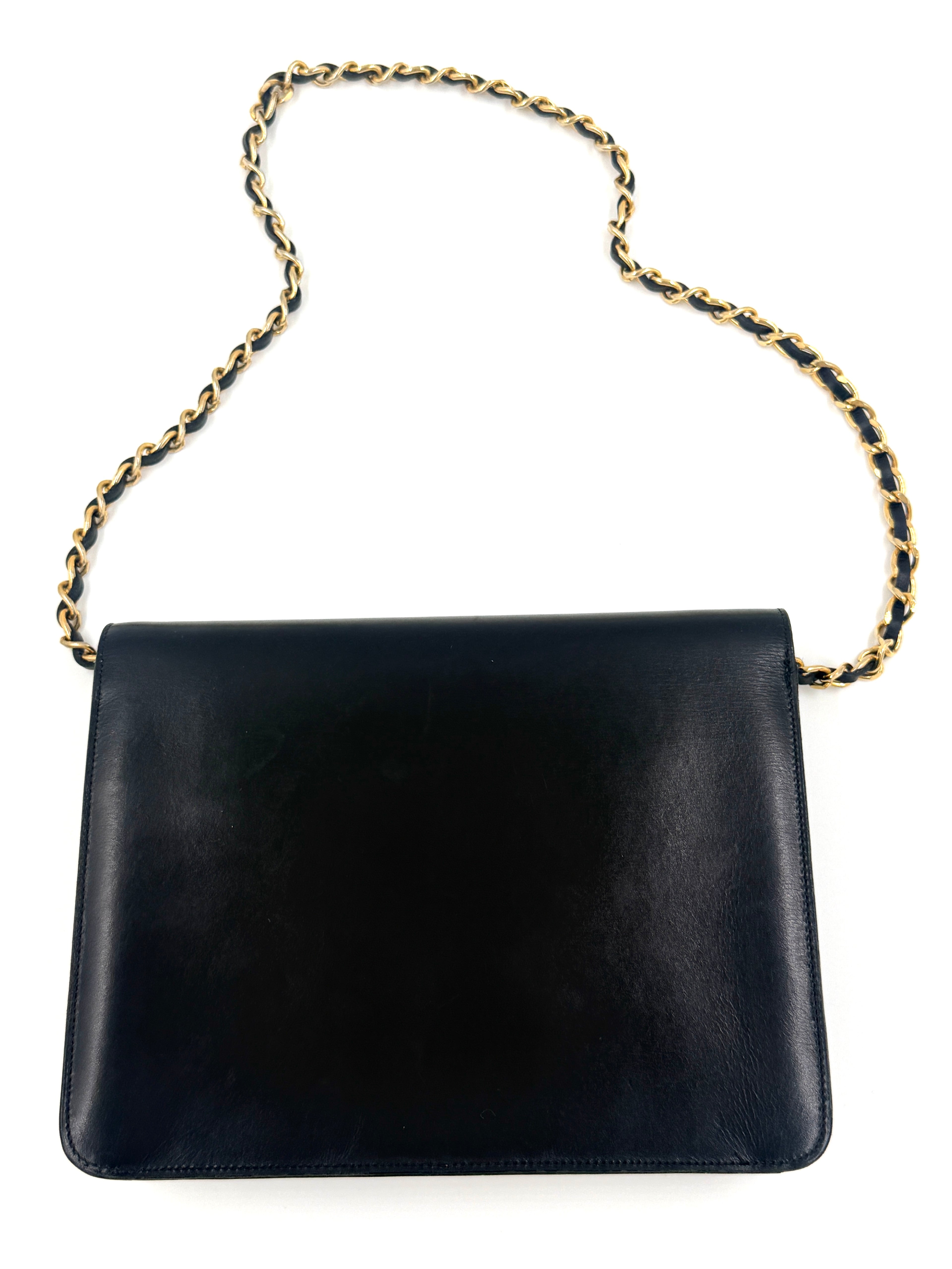 Pre-Owned Chanel Square Single Flap Bag 1980s Gold Hardware - Authenticated