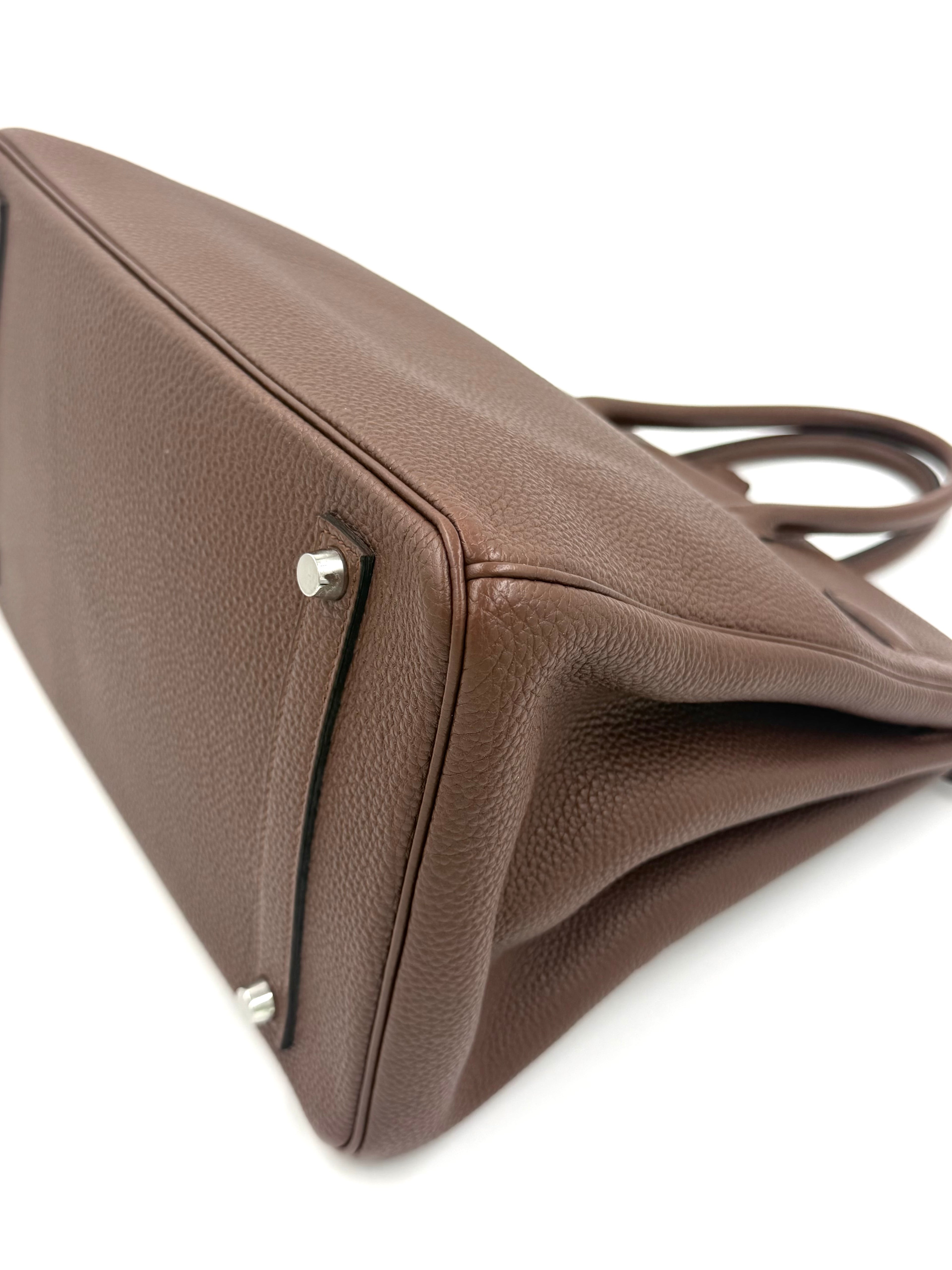Pre-owned Hermès Birkin 35 Chocolat Togo Leather PHW - Authenticated