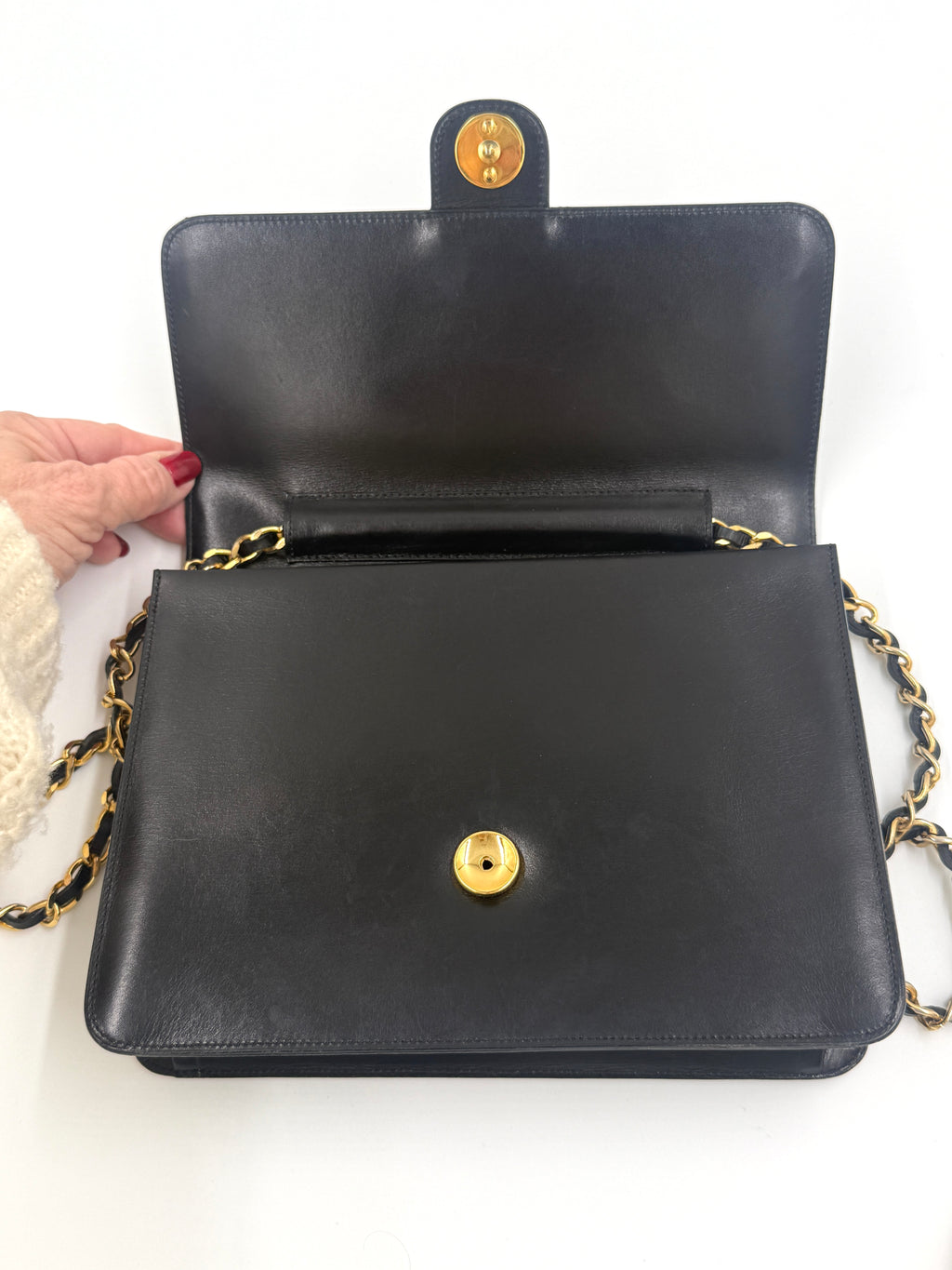 Pre-Owned Chanel Square Single Flap Bag 1980s Gold Hardware - Authenticated