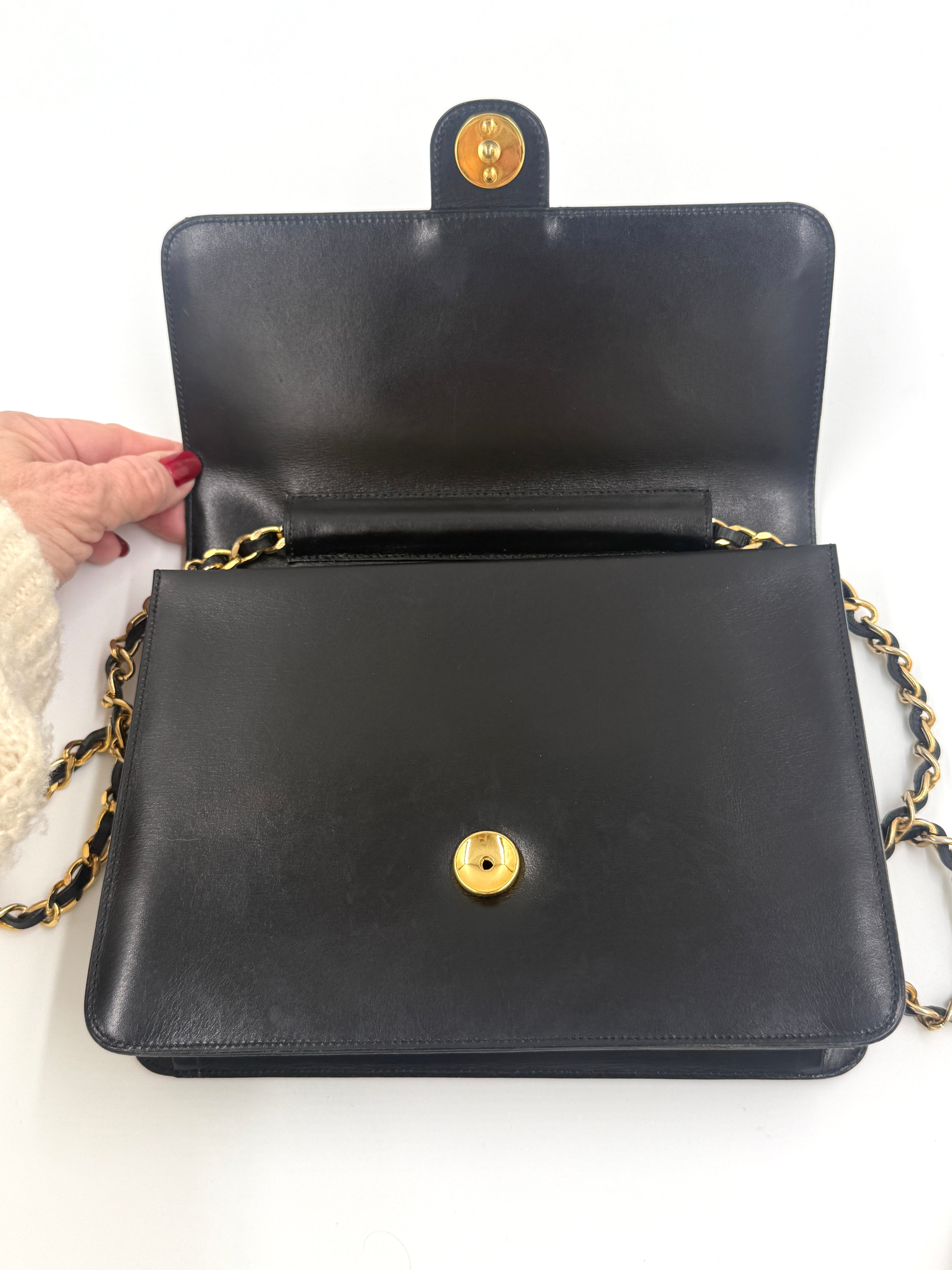 Pre-Owned Chanel Square Single Flap Bag 1980s Gold Hardware - Authenticated