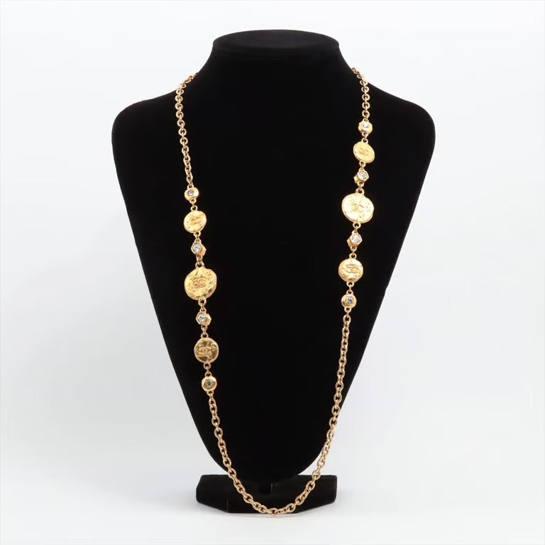 Pre-Owned Chanel Vintage Strass CC Medallion Long Necklace - Authenticated