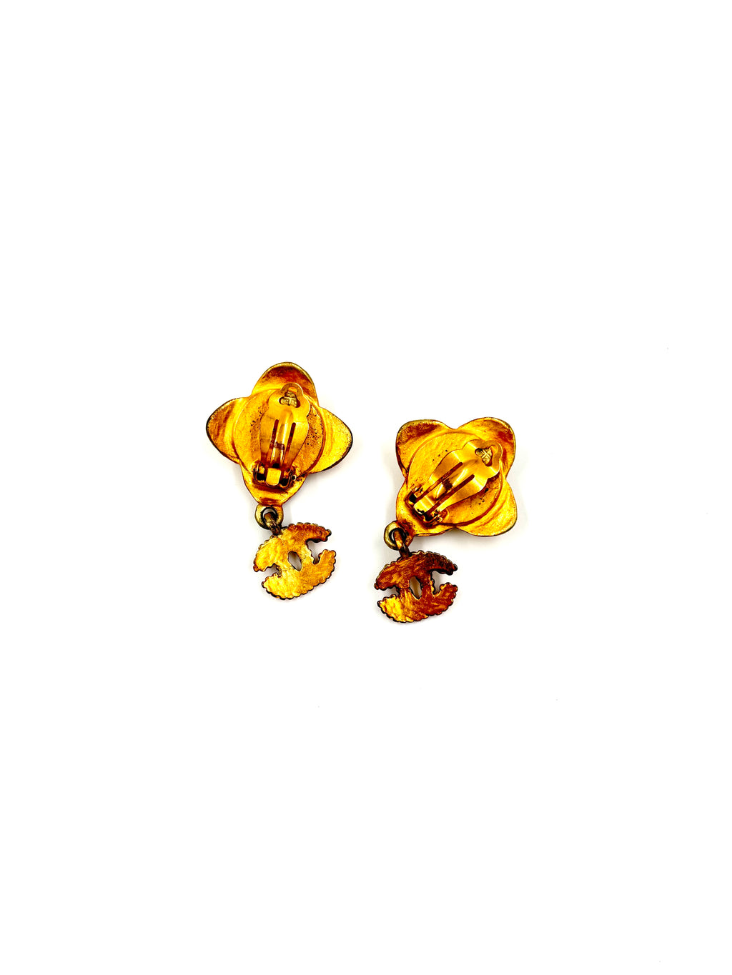 Pre-owned Chanel Coco Mark Flower Earrings - Authenticated