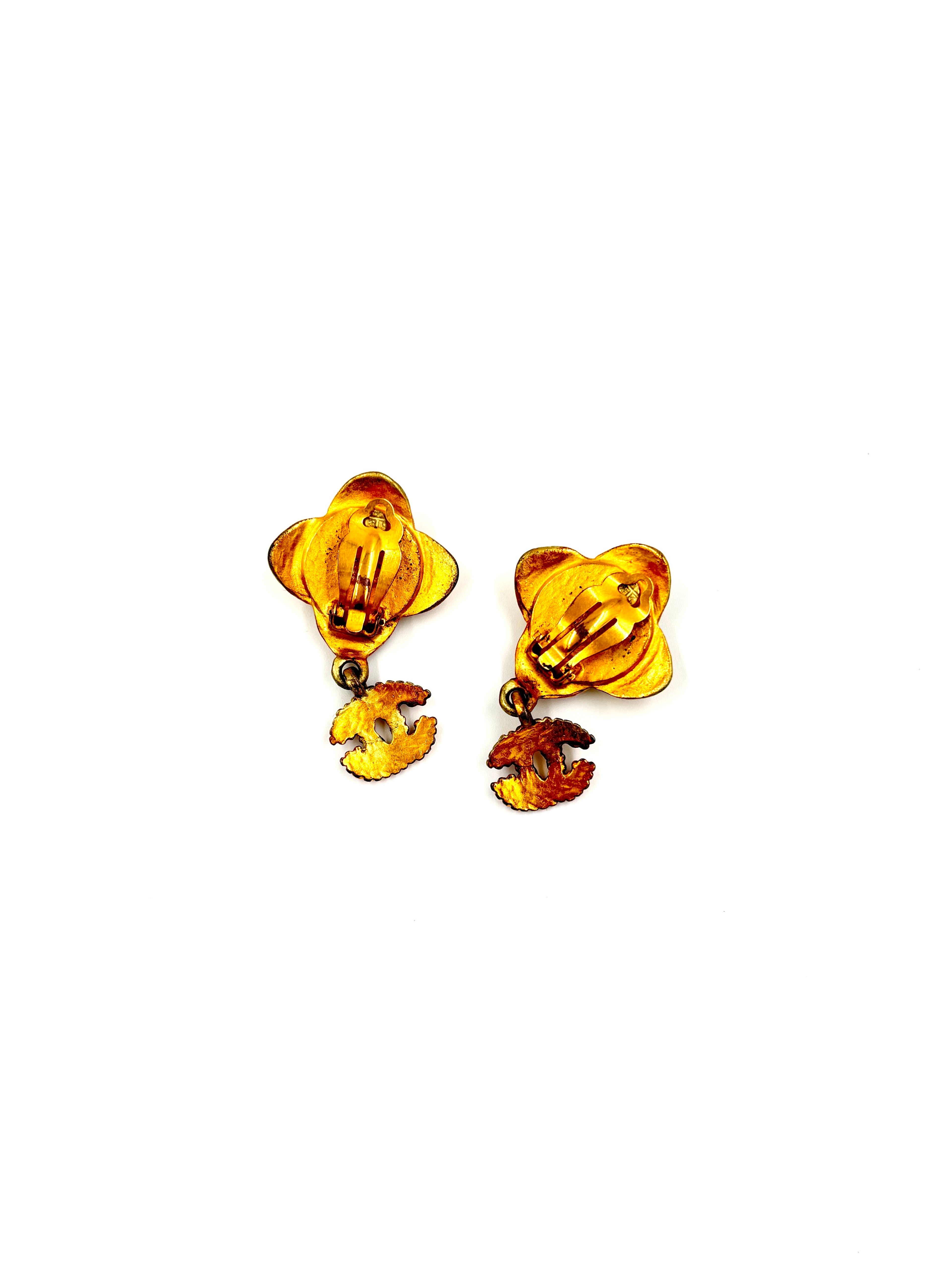 Chanel Coco Mark Flower Earrings