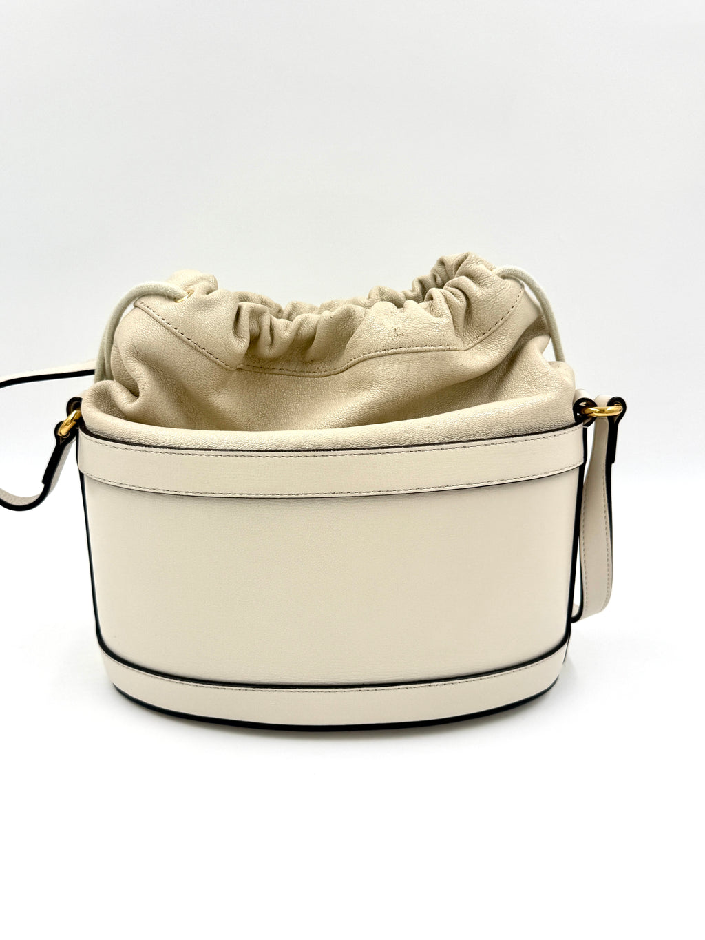 Pre-Owned Gucci Leather Horsebit 1955 Bucket Bag with Crossbody Strap - Authenticated