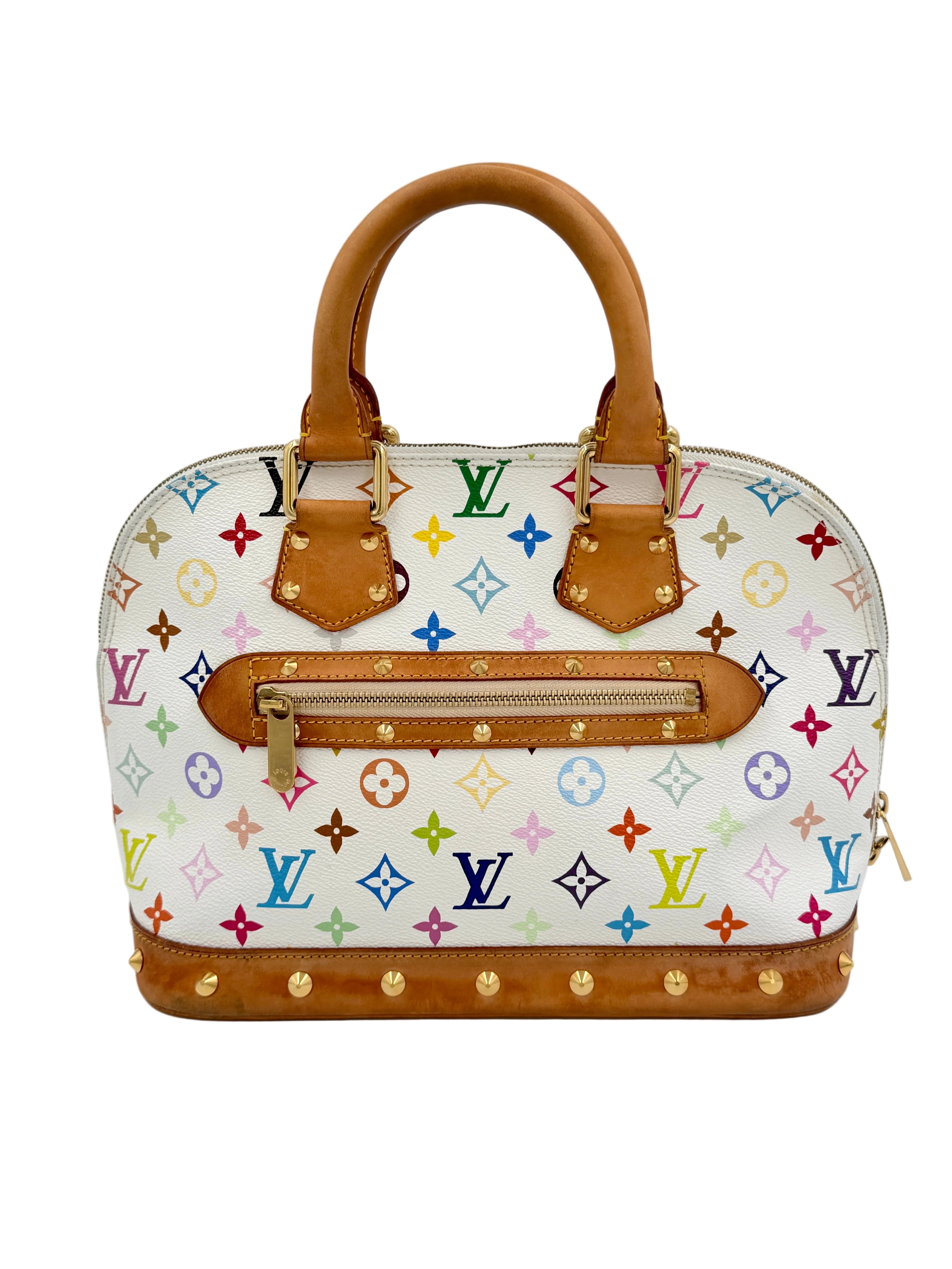 Pre-owned Louis Vuitton Monogram Multicolor Alma White - Authenticated