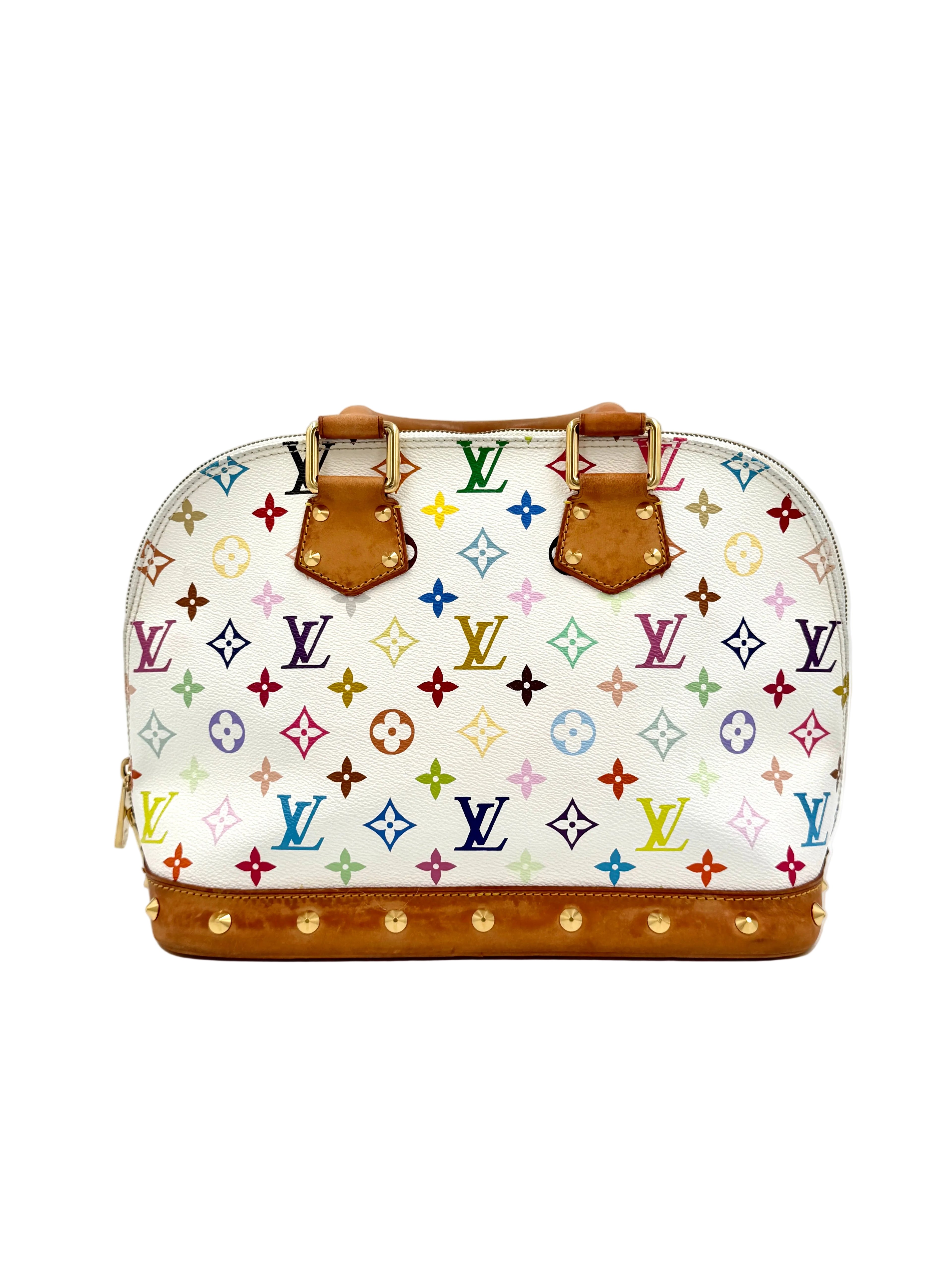 Pre-owned Louis Vuitton Monogram Multicolor Alma White - Authenticated