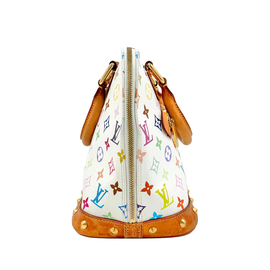 Pre-owned Louis Vuitton Monogram Multicolor Alma White - Authenticated
