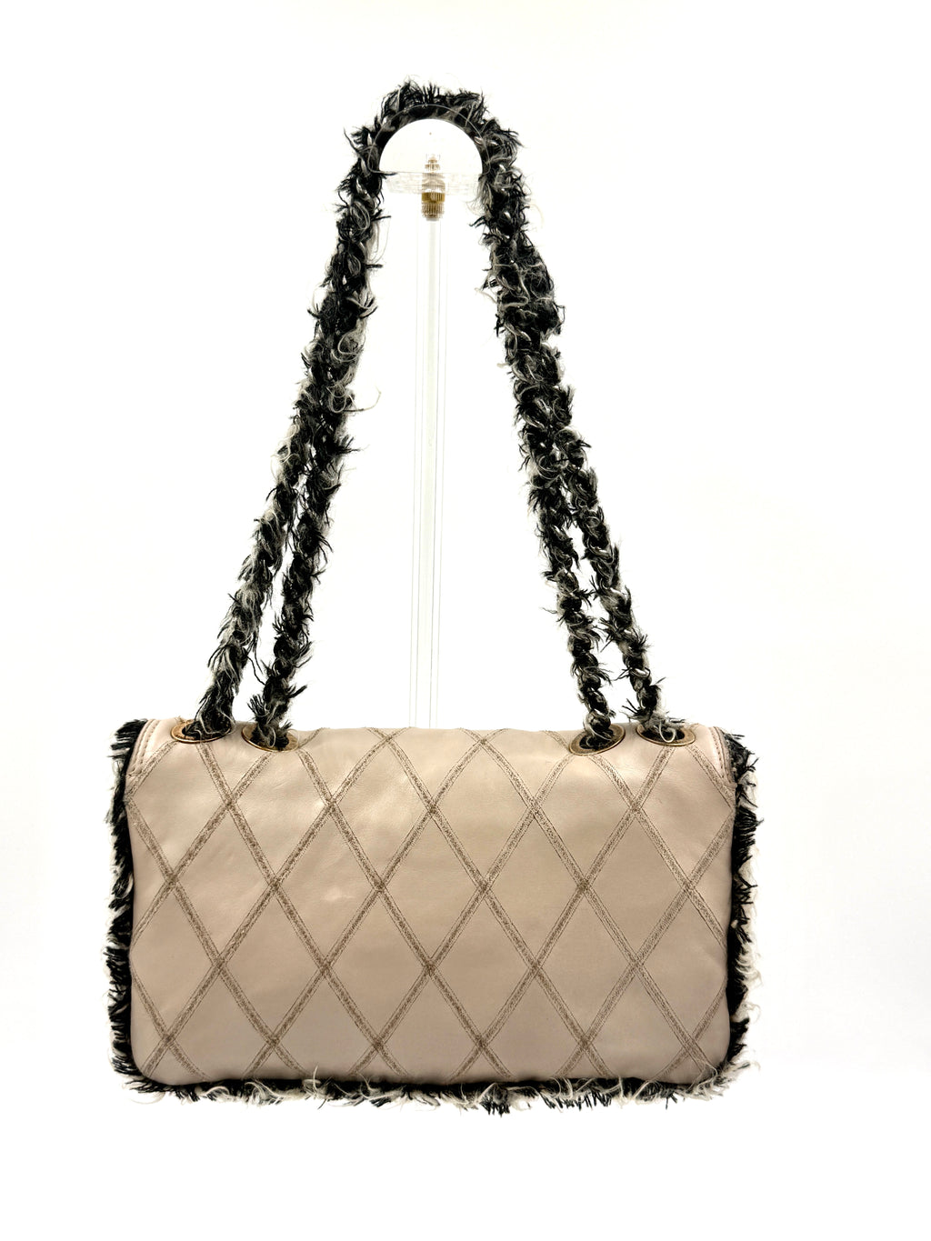 Pre-Owned Chanel Trendy CC Leather and Tweed Shoulder/Crossbody Bag Ivory and Black - Authenticated