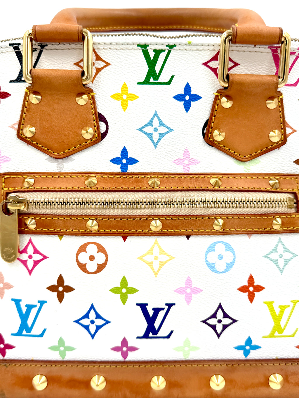 Pre-owned Louis Vuitton Monogram Multicolor Alma White - Authenticated