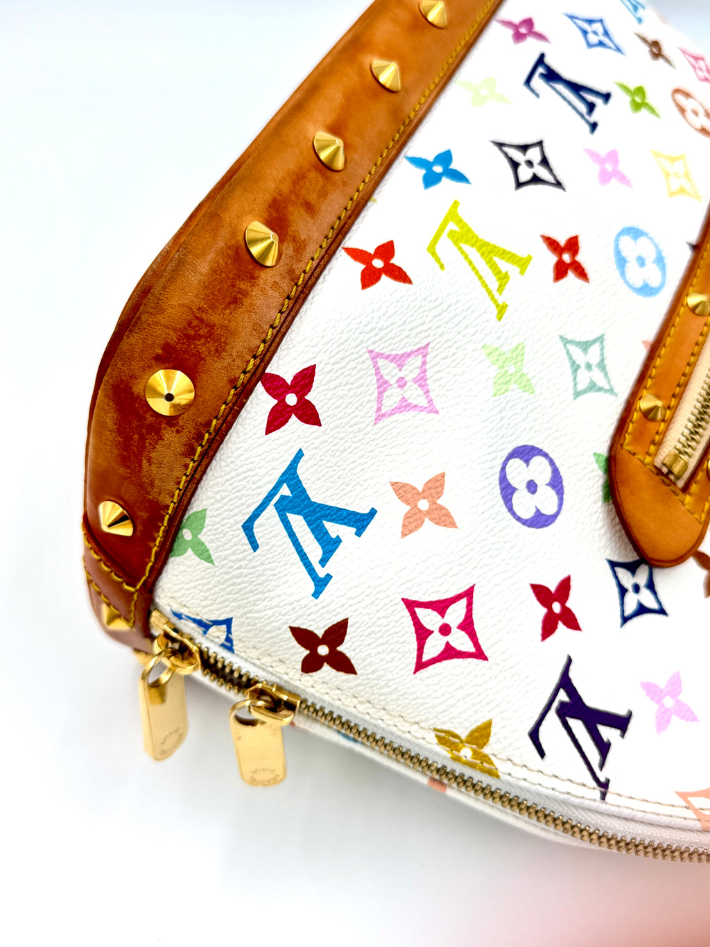 Pre-owned Louis Vuitton Monogram Multicolor Alma White - Authenticated