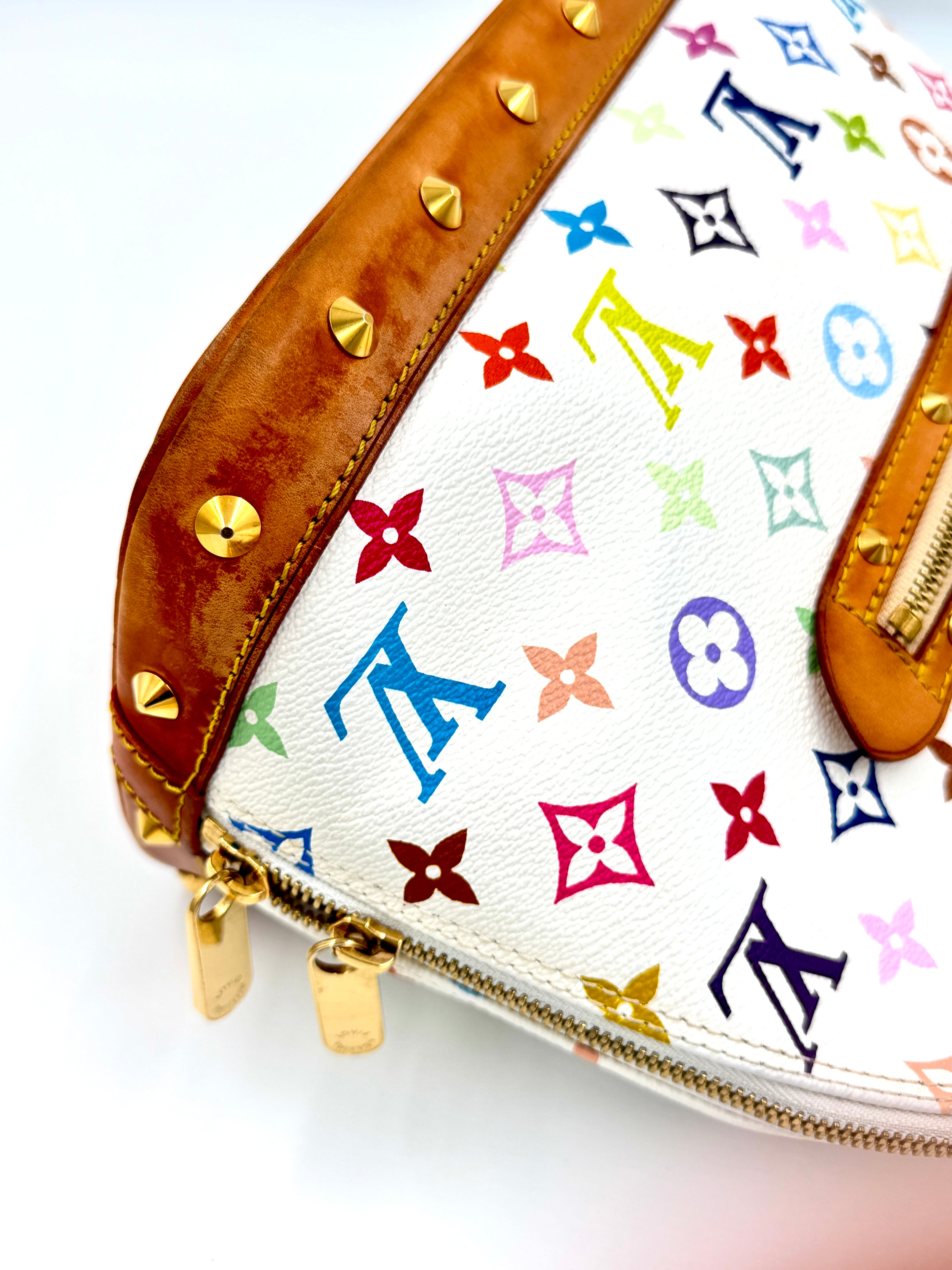Pre-owned Louis Vuitton Monogram Multicolor Alma White - Authenticated