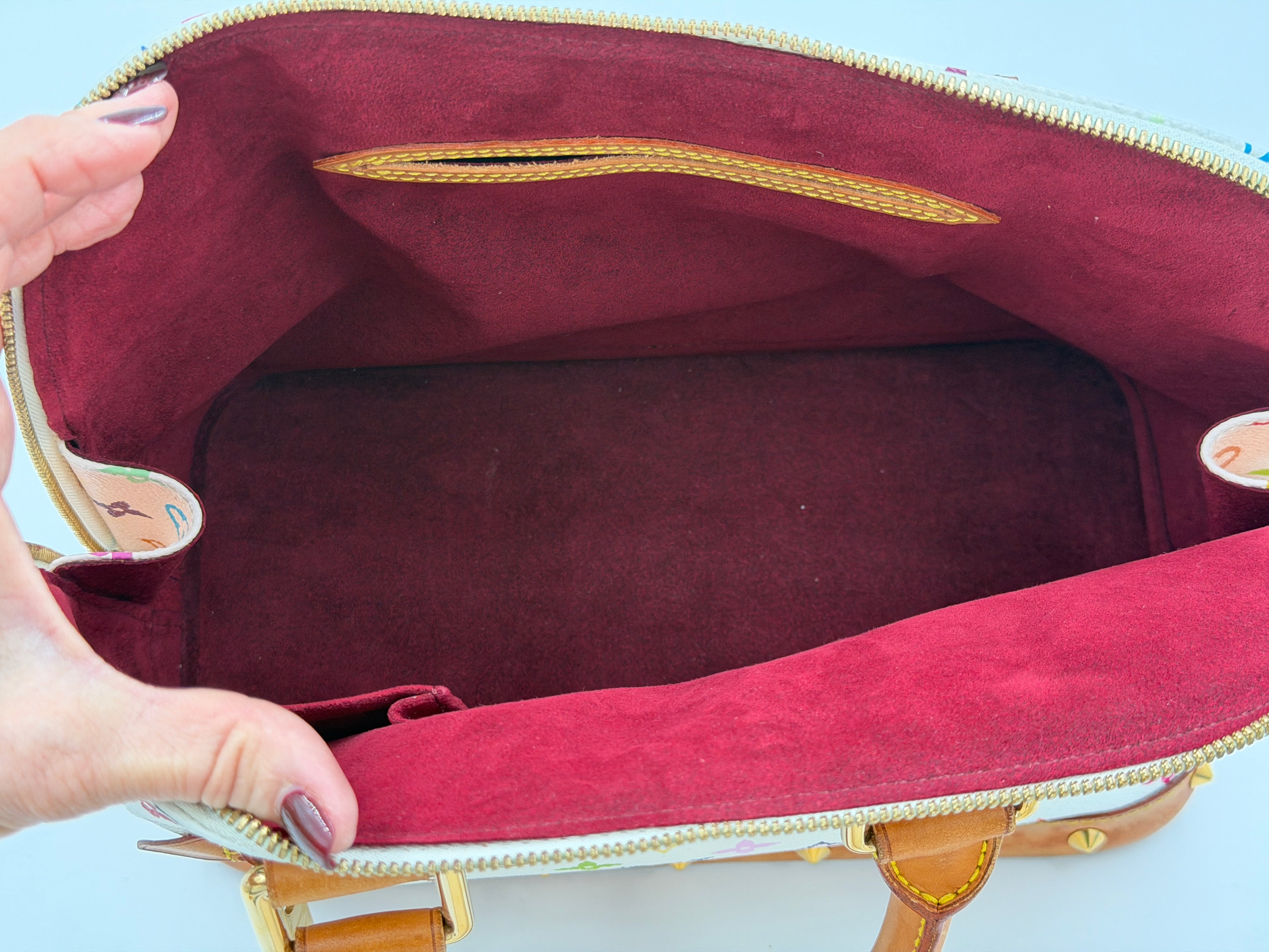 Pre-owned Louis Vuitton Monogram Multicolor Alma White - Authenticated