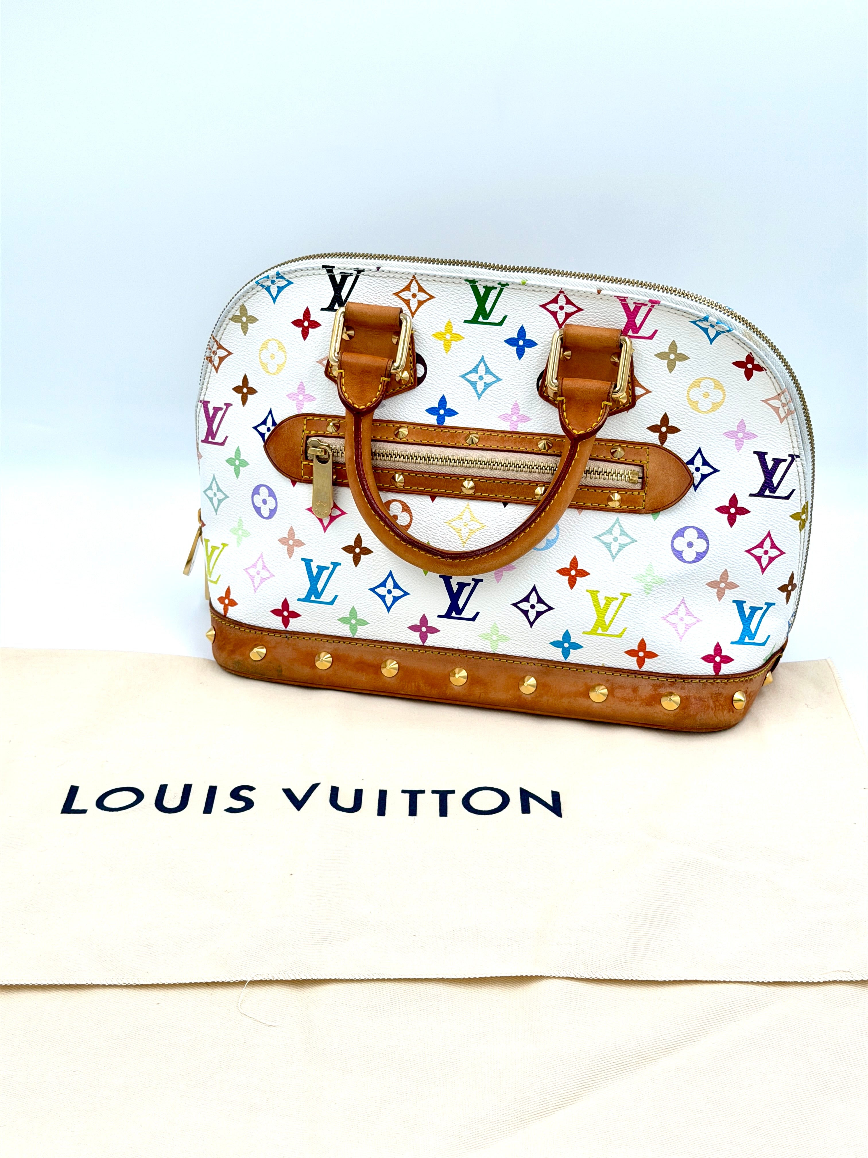 Pre-owned Louis Vuitton Monogram Multicolor Alma White - Authenticated