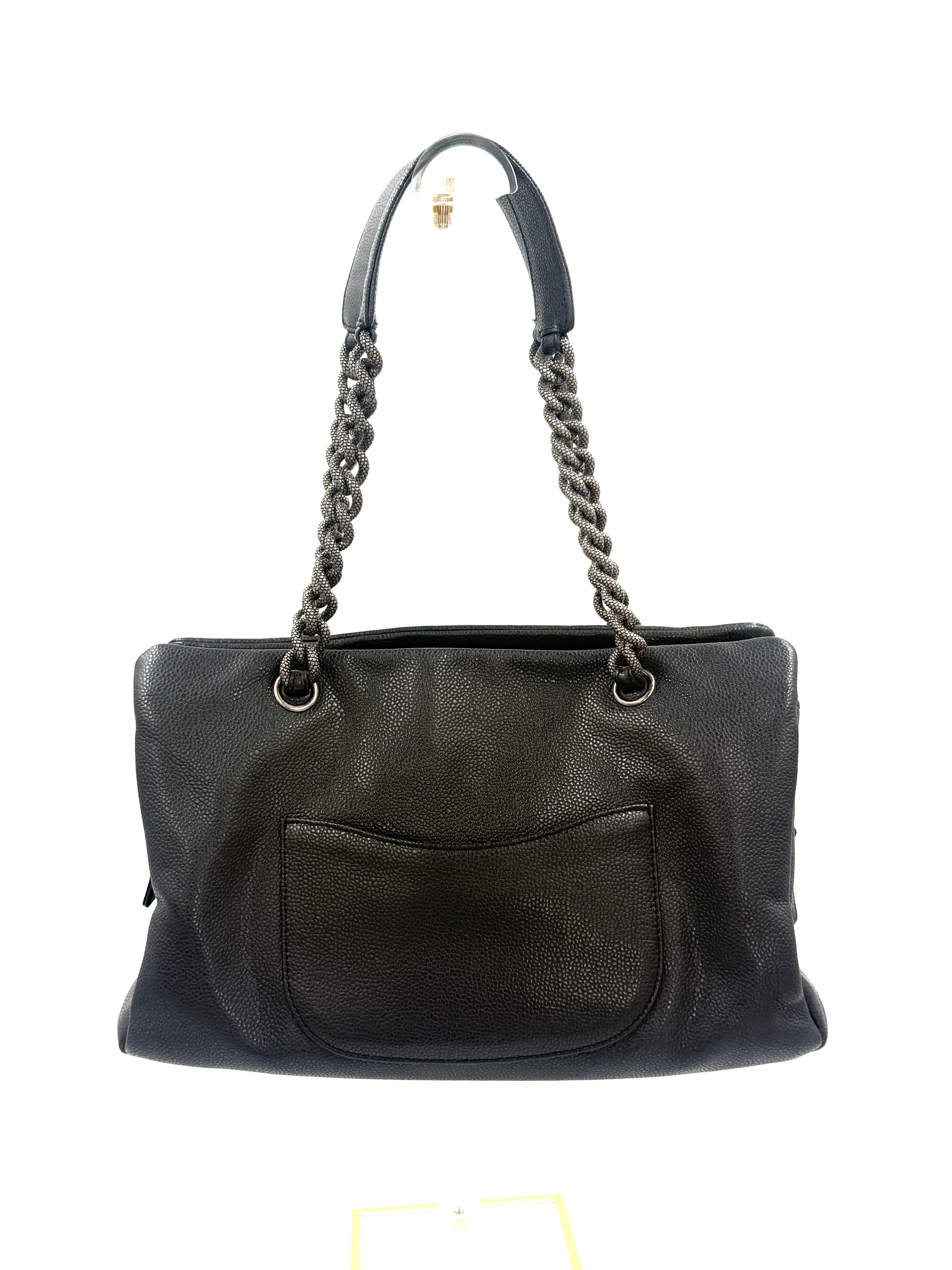 Pre-Owned Chanel 31 Tote Charcoal Caviar Leather Medium - Authenticated
