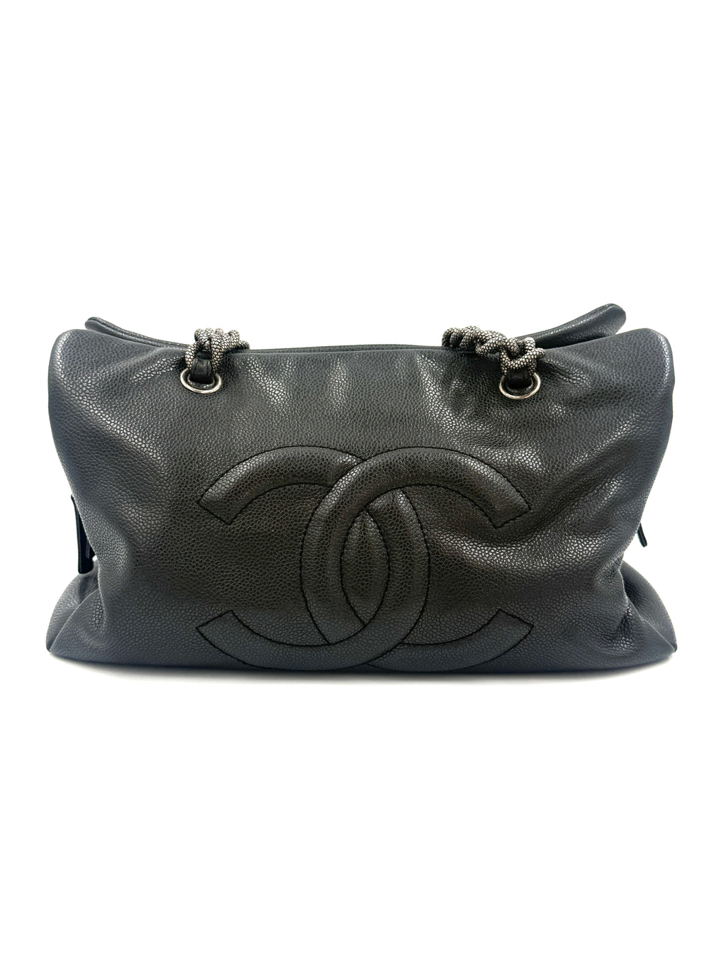 Pre-Owned Chanel 31 Tote Charcoal Caviar Leather Medium - Authenticated