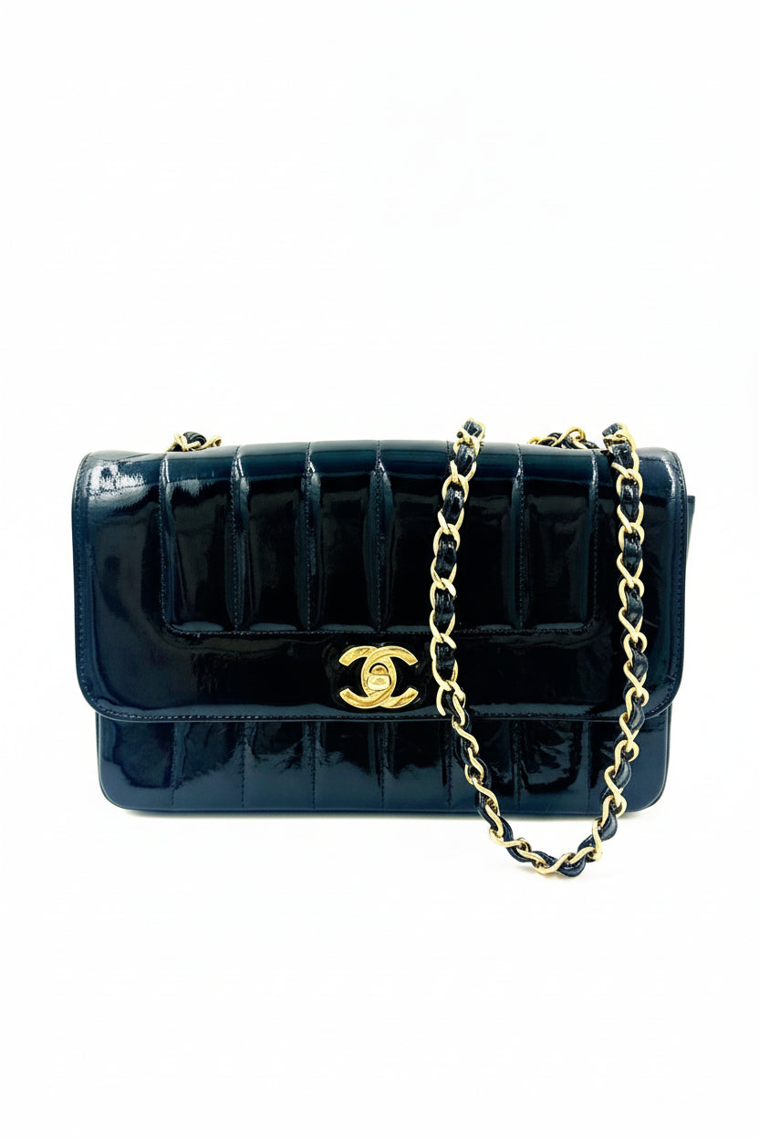 Pre-Owned Chanel Black Patent Leather Mademoiselle Bag - Authenticated