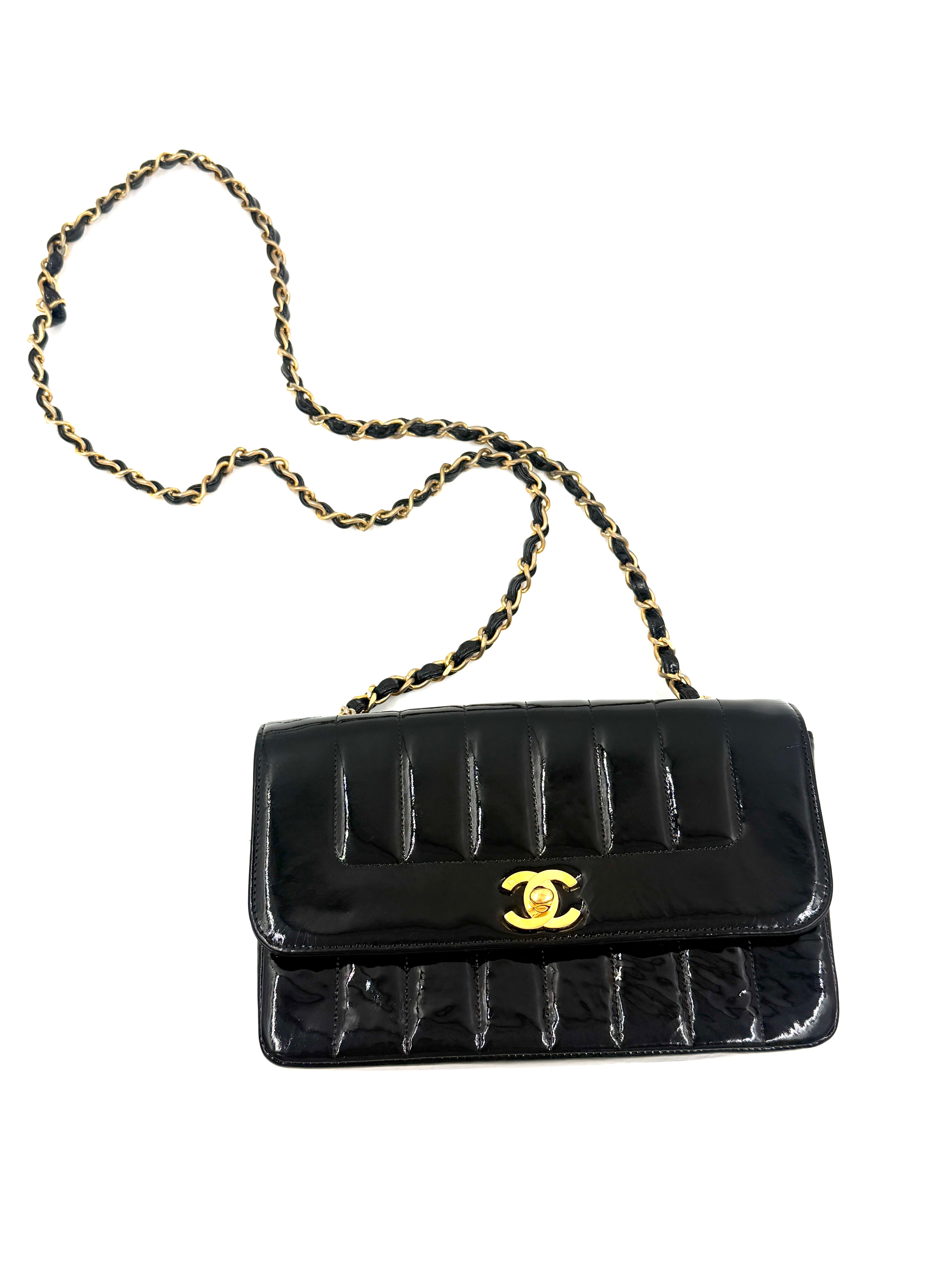 Pre-Owned Chanel Black Patent Leather Mademoiselle Bag - Authenticated