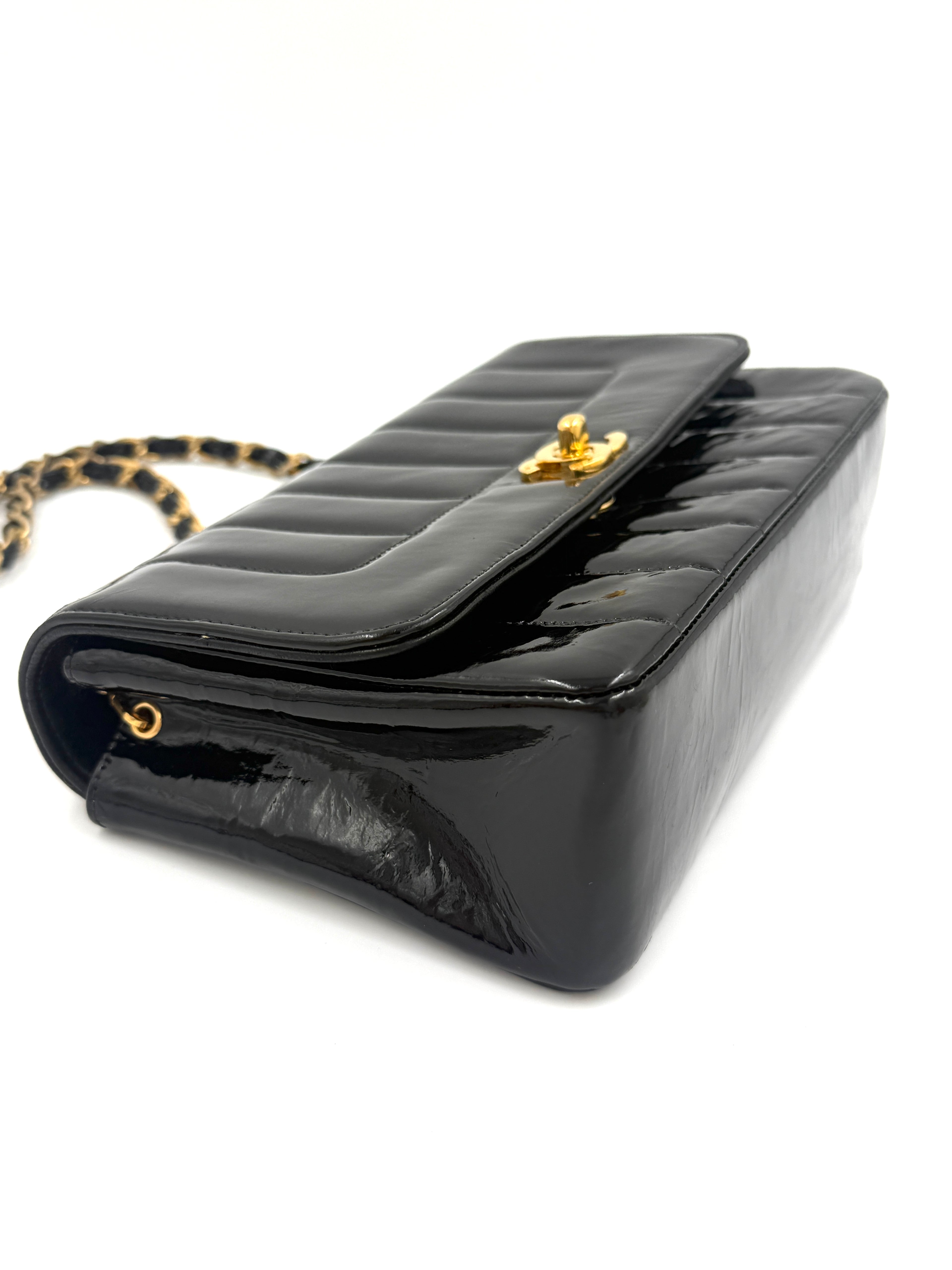 Pre-Owned Chanel Black Patent Leather Mademoiselle Bag - Authenticated