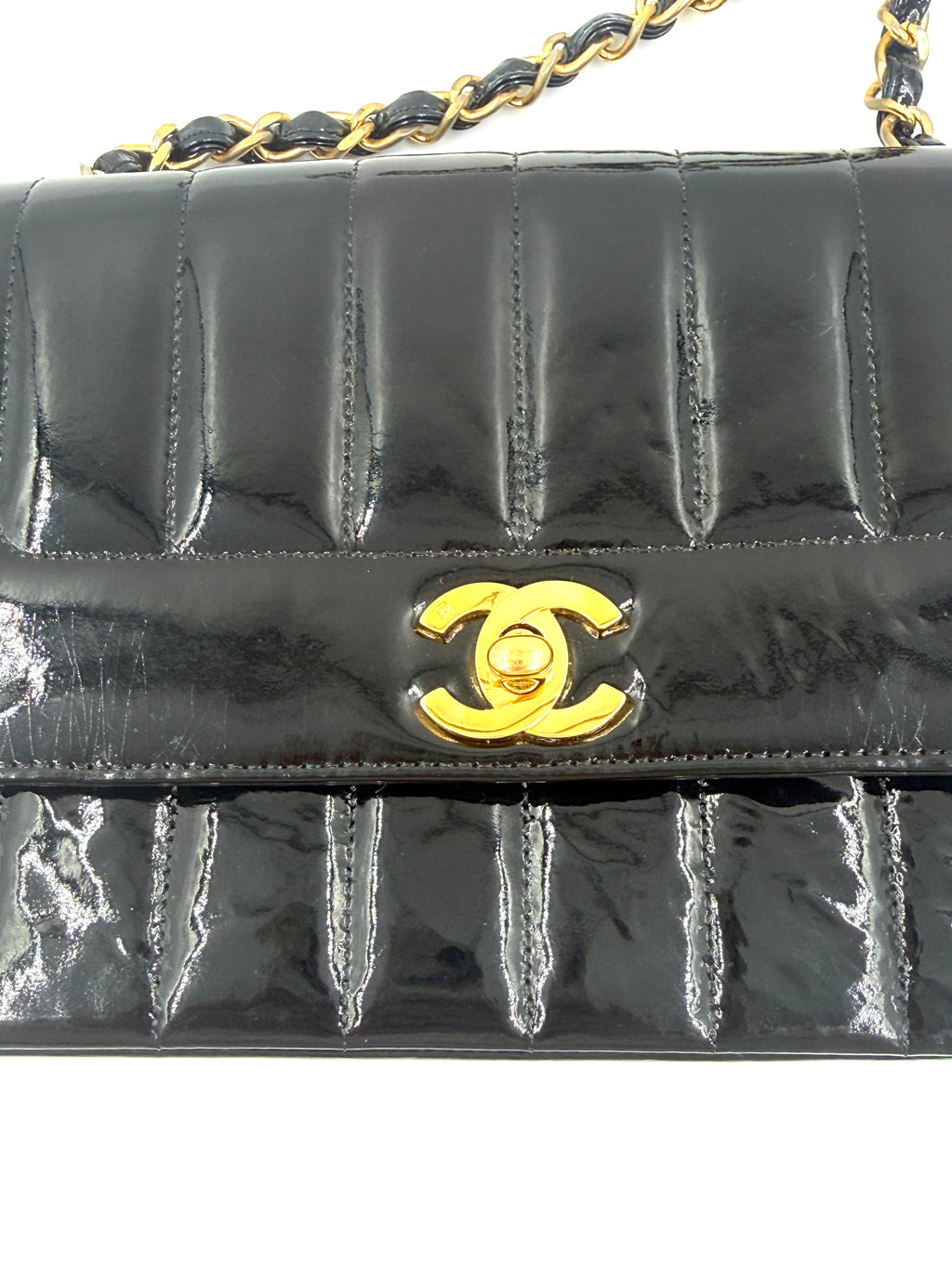 Pre-Owned Chanel Black Patent Leather Mademoiselle Bag - Authenticated