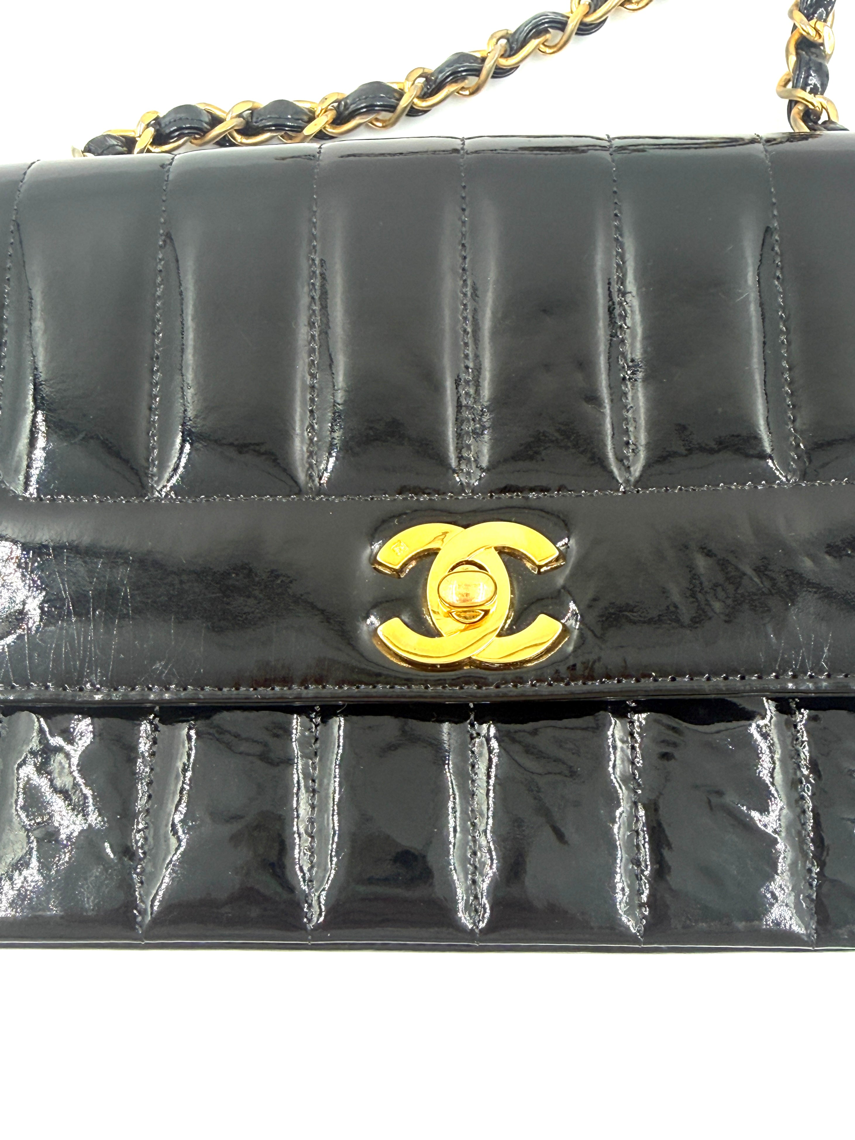 Pre-Owned Chanel Black Patent Leather Mademoiselle Bag - Authenticated