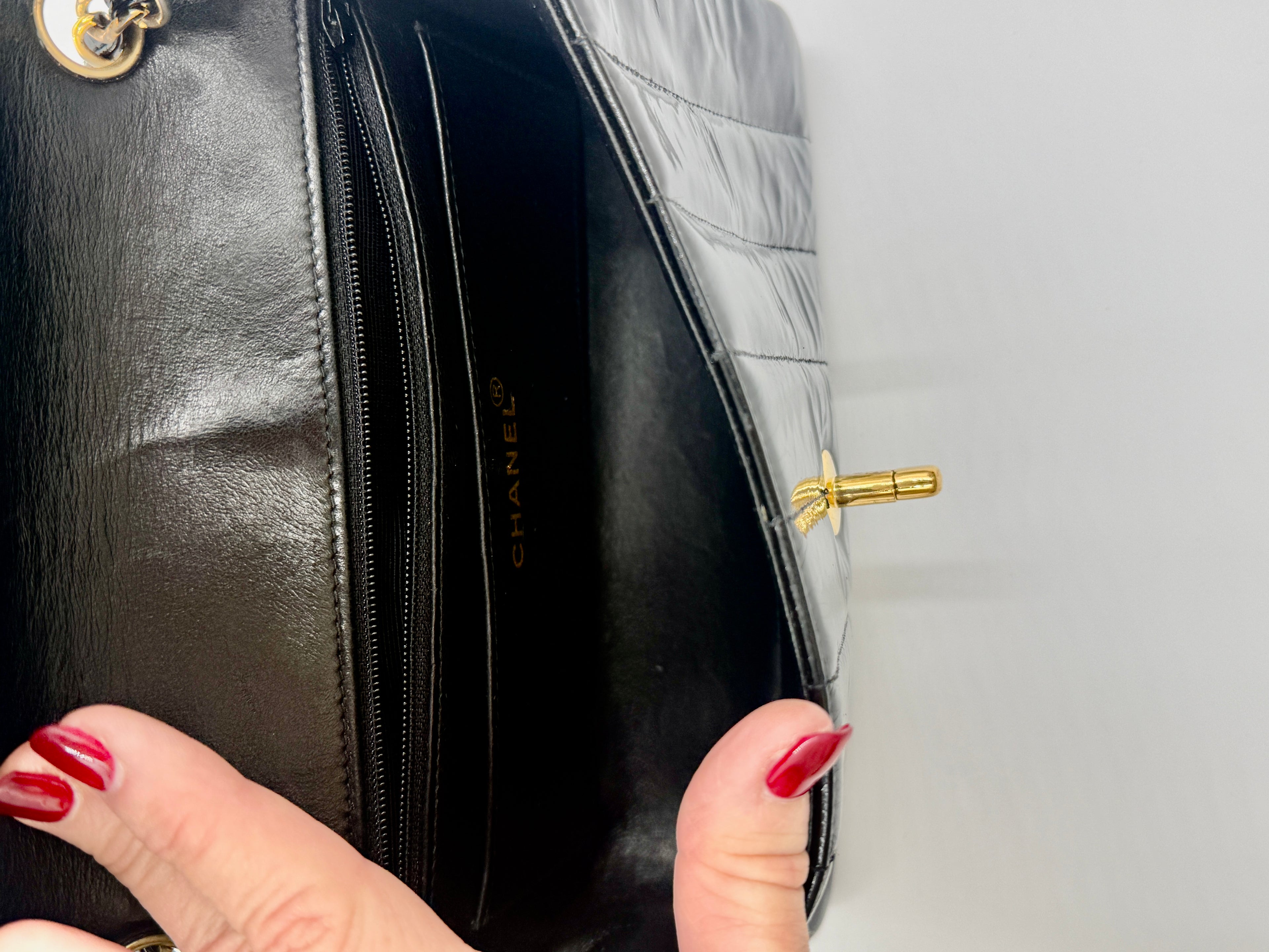 Pre-Owned Chanel Black Patent Leather Mademoiselle Bag - Authenticated