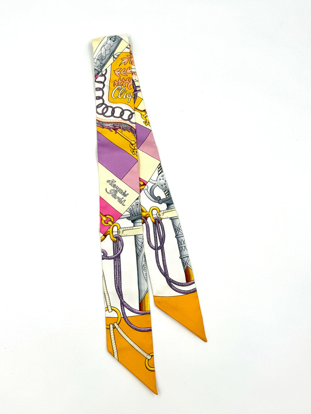 Pre-Owned Hermès Cliquetis Silk Twilly Scarf - Authenticated