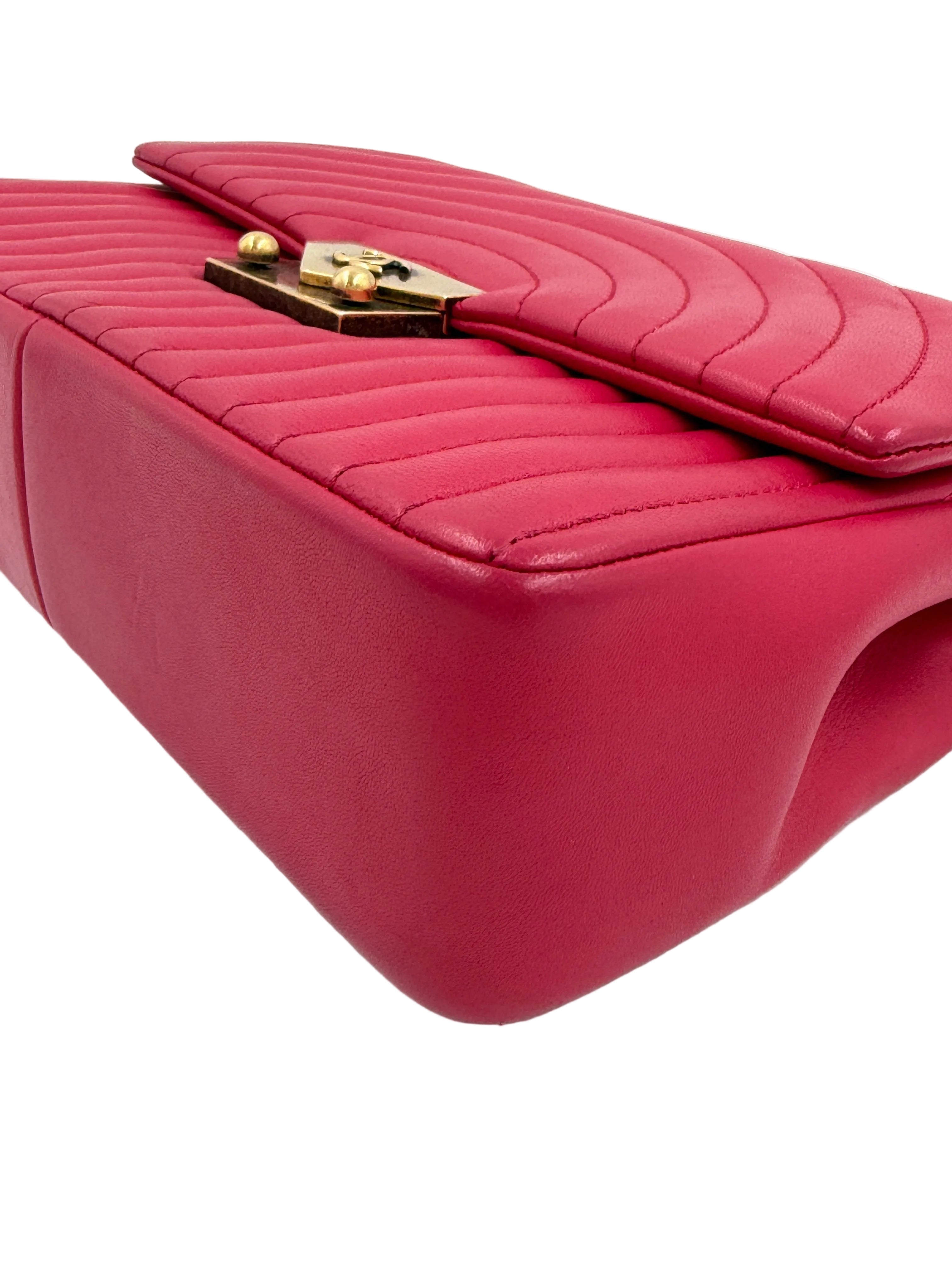 Pre-Owned Chanel Borse Romane Single Flap Red - Authenticated