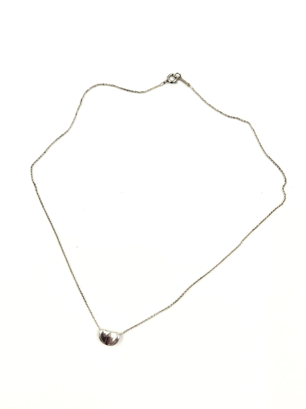 Pre-Owned Tiffany & Co Sterling Silver Elsa Peretti Bean Necklace 9mm - Authenticated