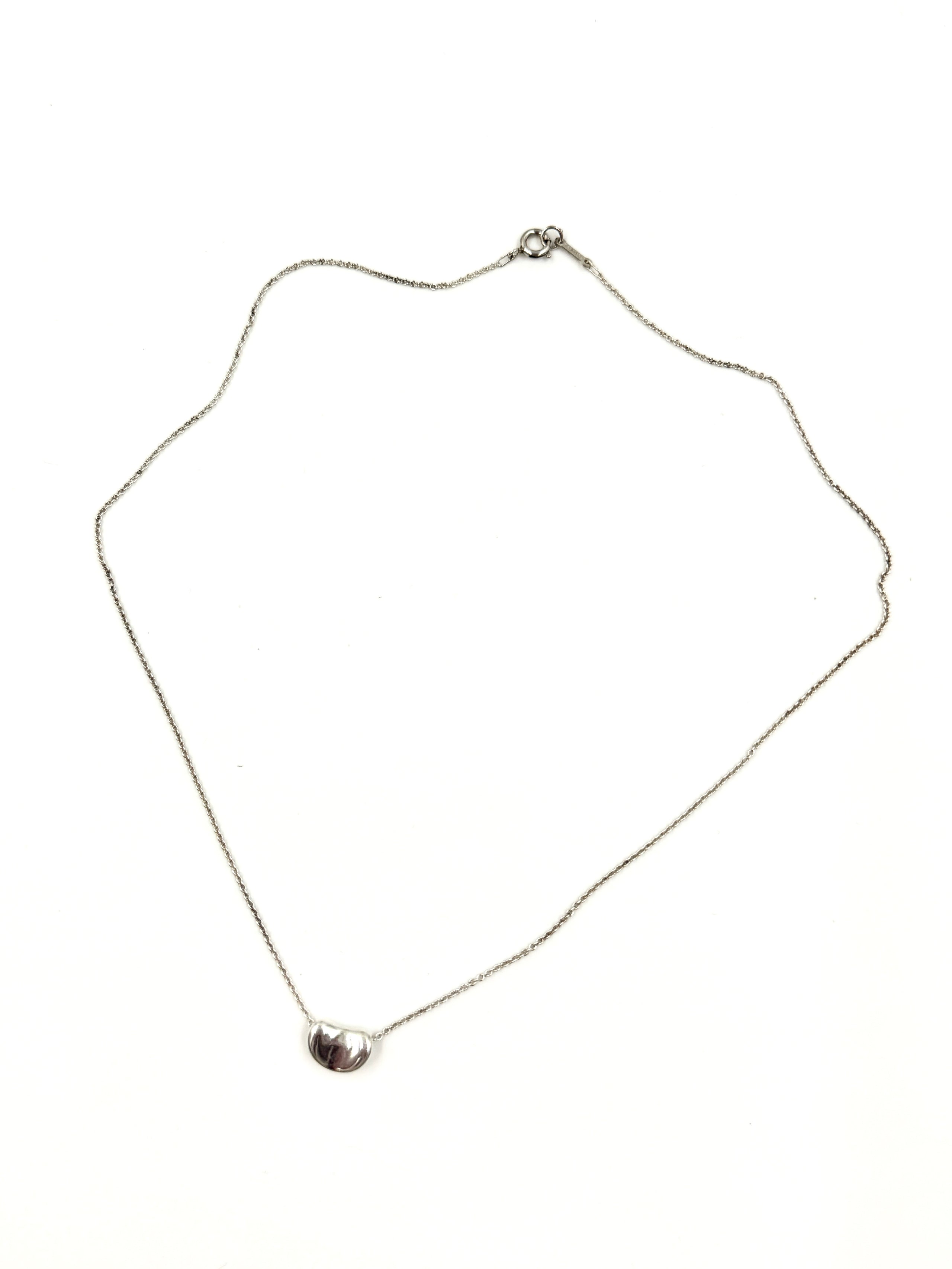 Pre-Owned Tiffany & Co Sterling Silver Elsa Peretti Bean Necklace 9mm - Authenticated