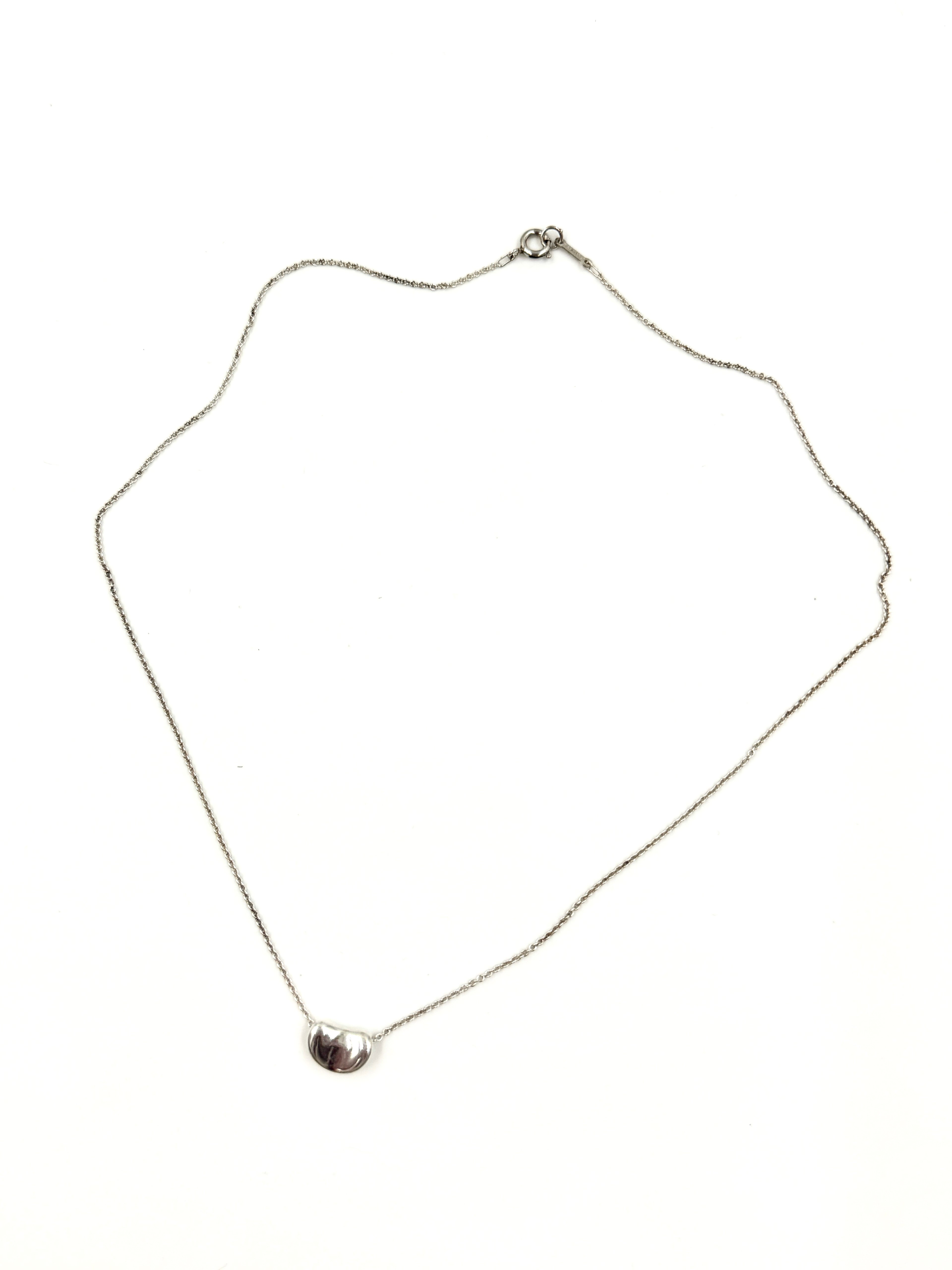 Pre-Owned Tiffany & Co Sterling Silver Elsa Peretti Bean Necklace 9mm - Authenticated