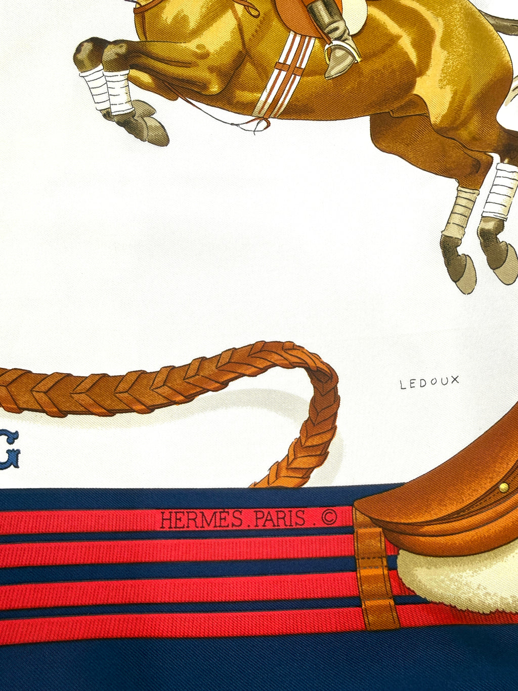 Pre-Owned Hermès Silk Scarf "Jumping" by Philippe Ledoux
