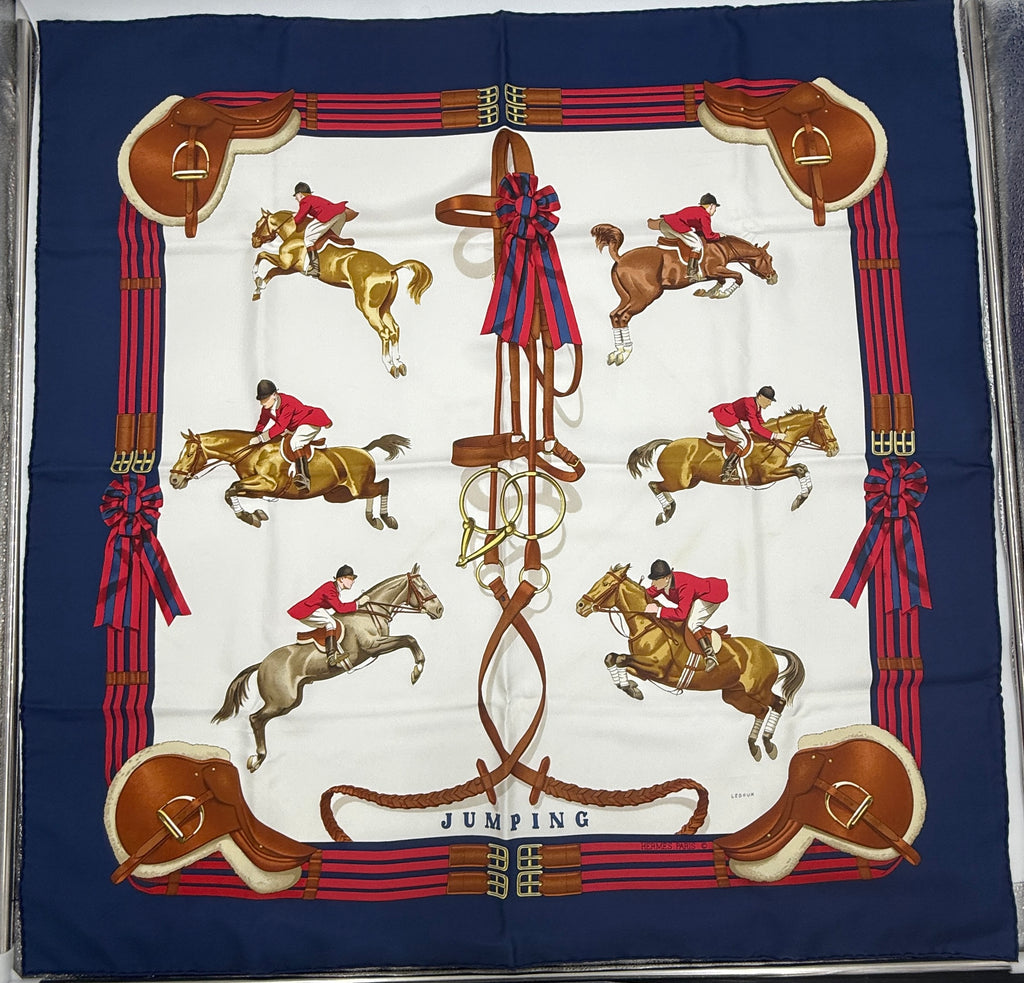 Pre-Owned Hermès Silk Scarf "Jumping" by Philippe Ledoux