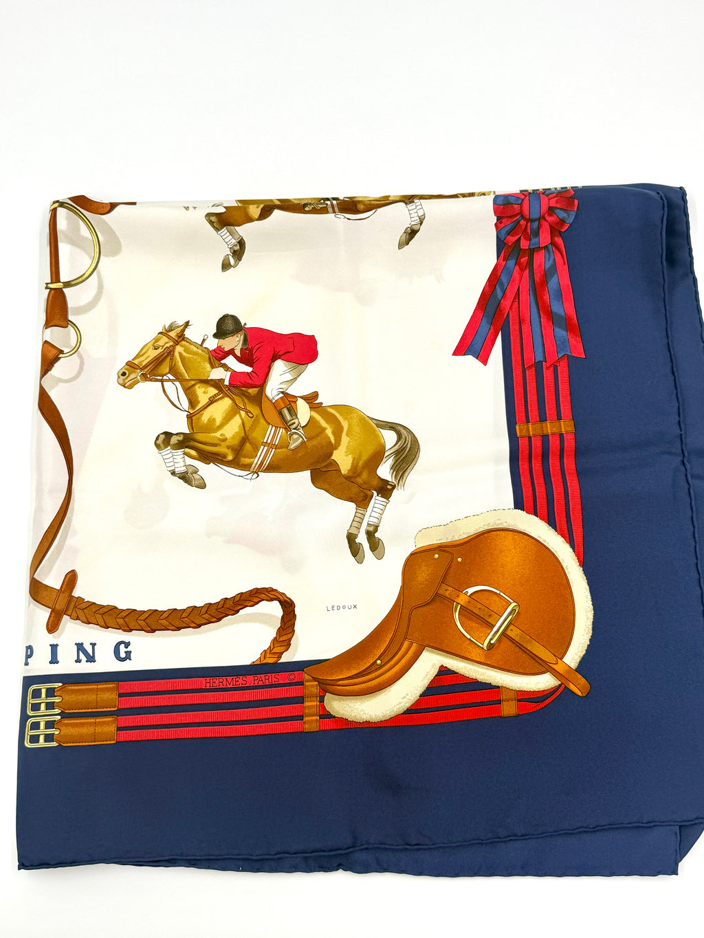 Pre-Owned Hermès Silk Scarf "Jumping" by Philippe Ledoux