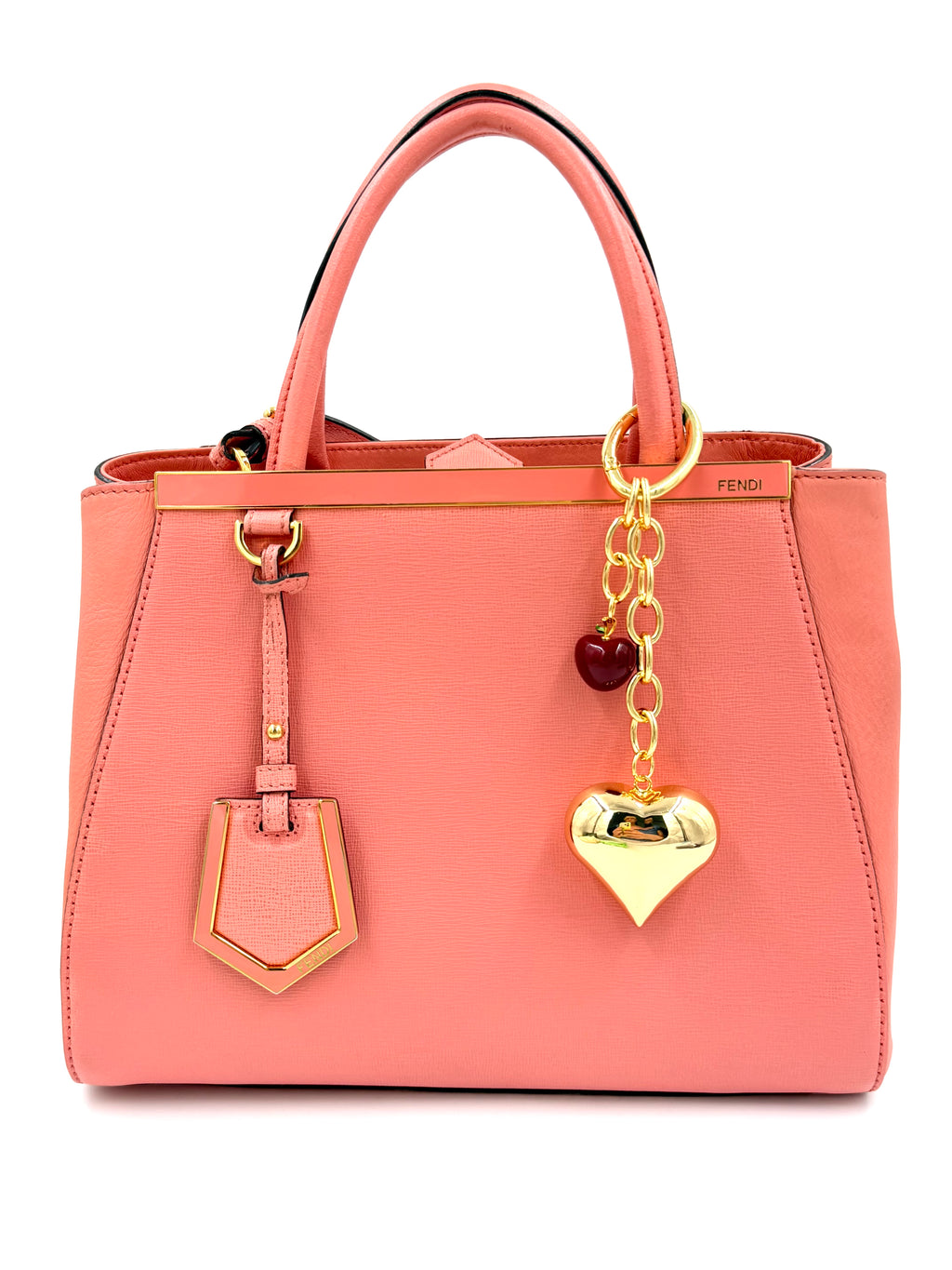 Hawley Revival Gold Filled Chain Bag Charm Puffy Heart Cherry