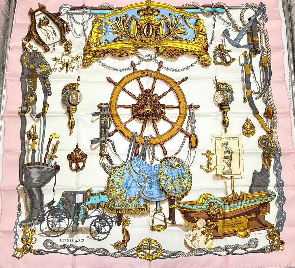 Pre-Owned Hermès Vintage Silk Scarf "Musée" by Philippe Ledoux - Authenticated
