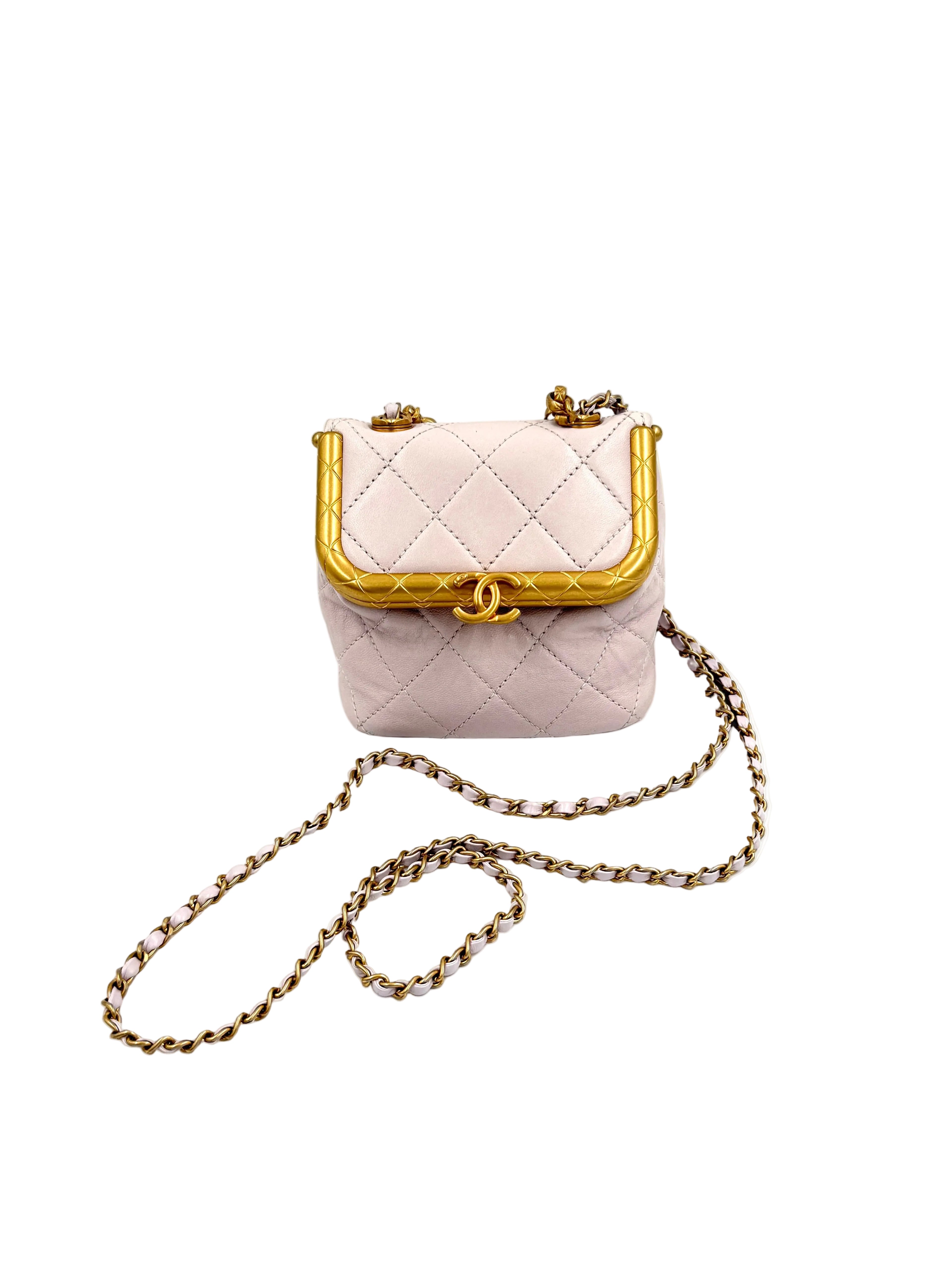 Pre-Owned Chanel "My Crush" Vanity Bag Lilac Gold Hardware - Authenticated