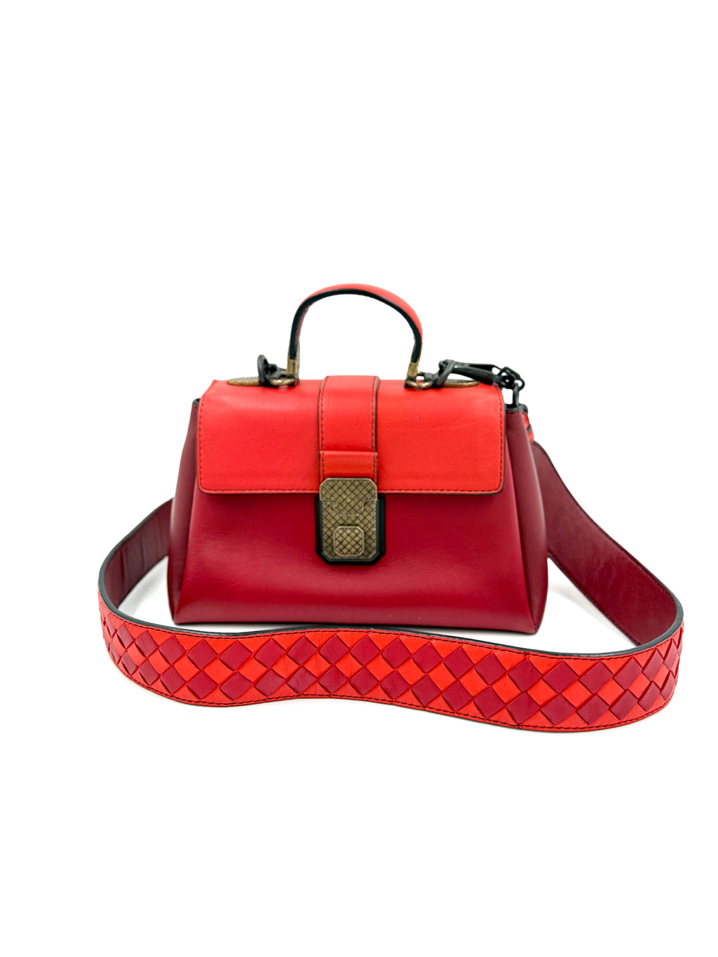 Pre-Owned Bottega Veneta Piazza Bicolor Leather Handbag - Authenticated