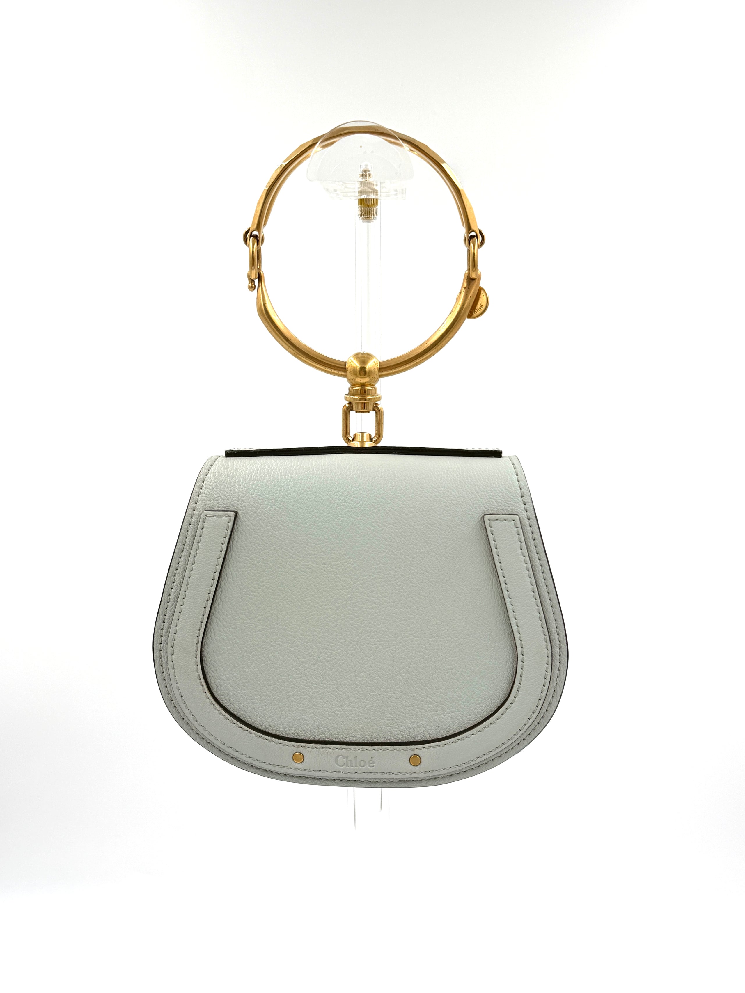Pre-Owned CHLOE Grey Leather/Suede  Nile Bracelet Bag - Authenticated