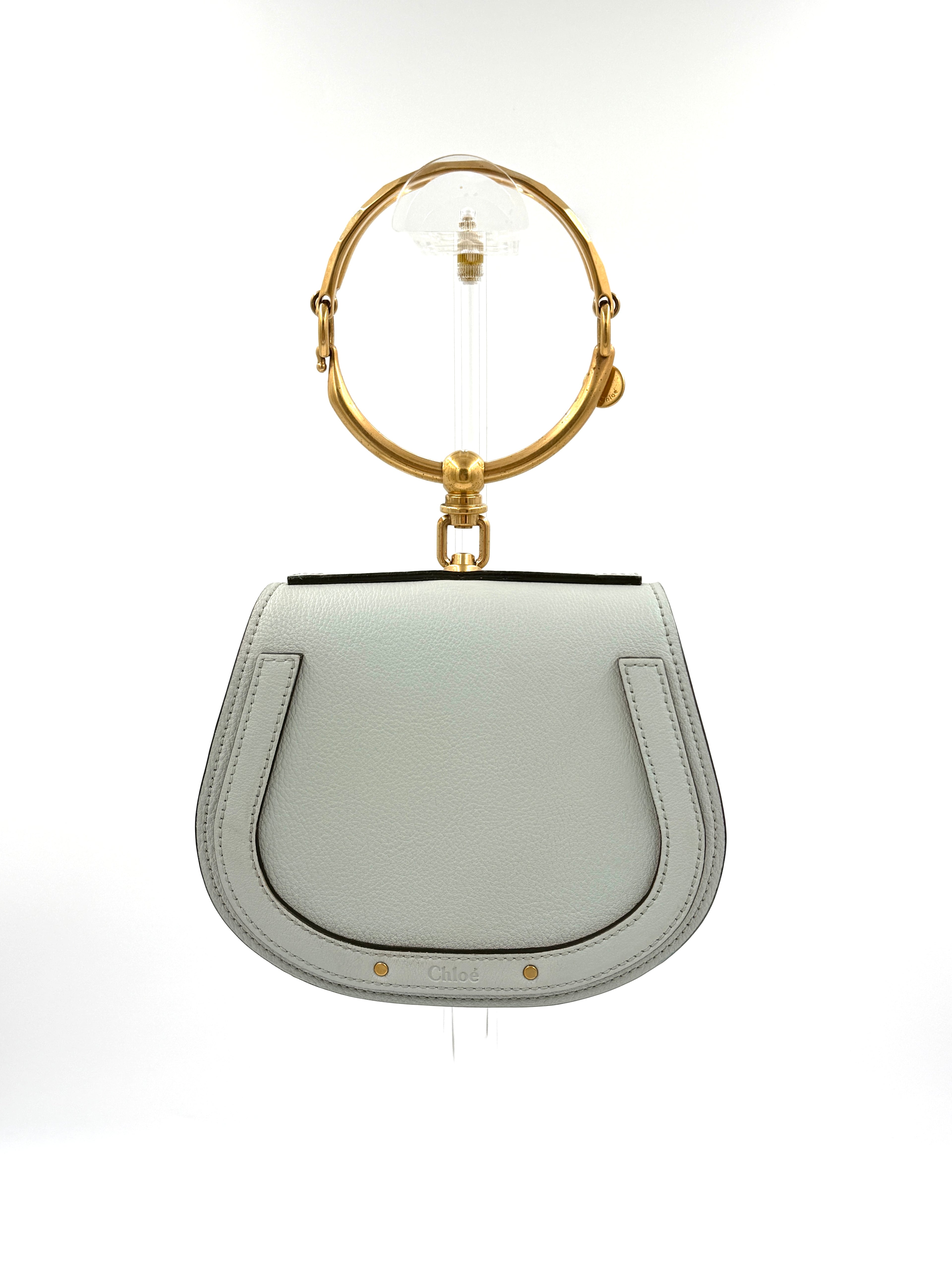 Pre-Owned CHLOE Grey Leather/Suede  Nile Bracelet Bag - Authenticated