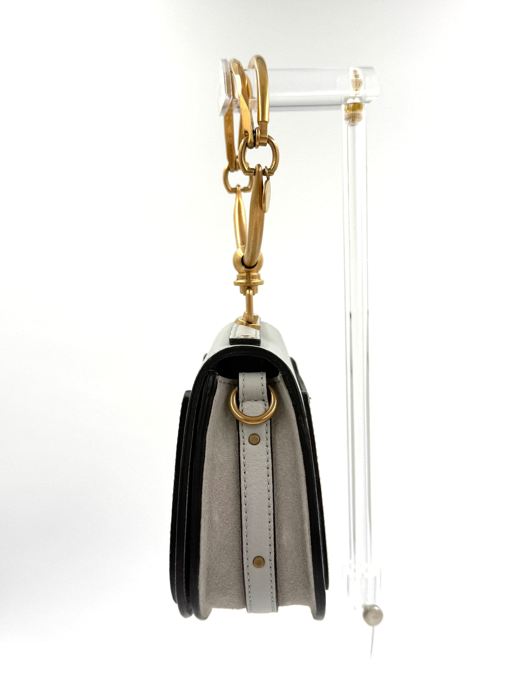Pre-Owned CHLOE Grey Leather/Suede  Nile Bracelet Bag - Authenticated
