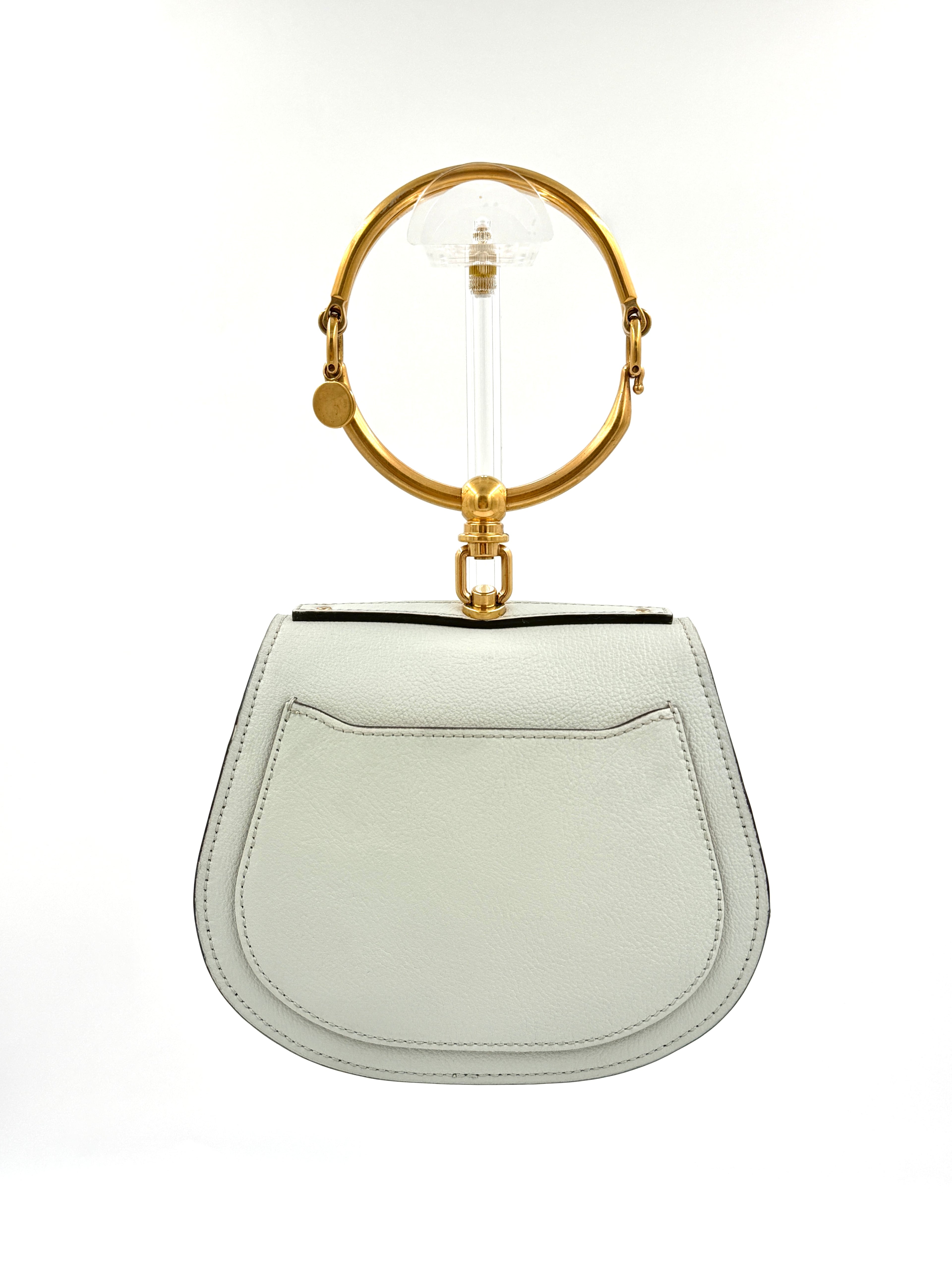 Pre-Owned CHLOE Grey Leather/Suede  Nile Bracelet Bag - Authenticated