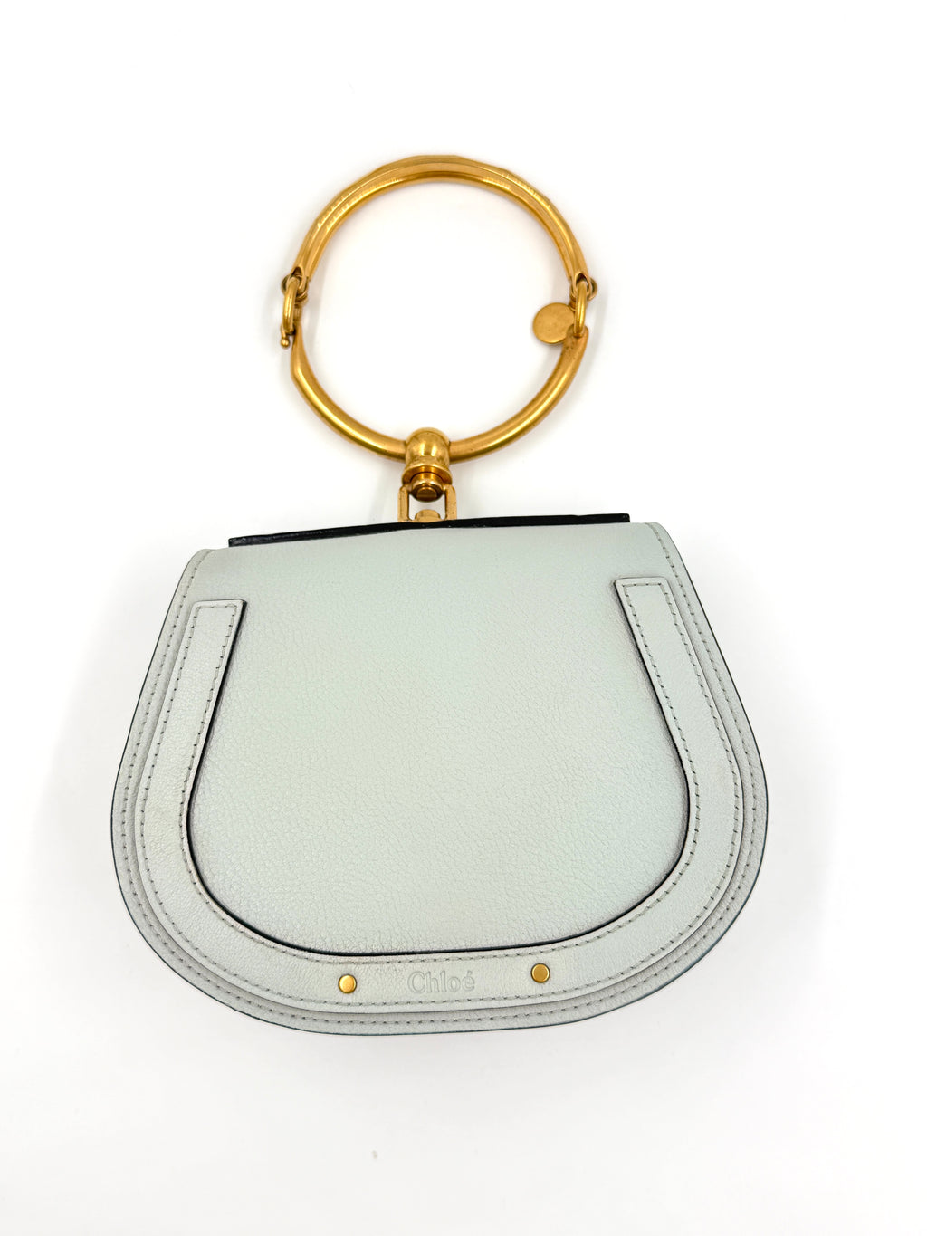 Pre-Owned CHLOE Grey Leather/Suede  Nile Bracelet Bag - Authenticated