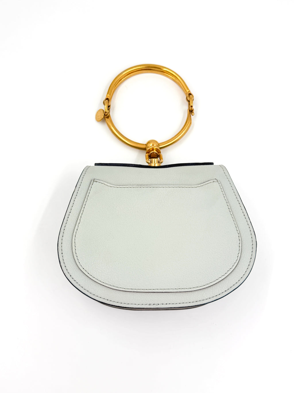 Pre-Owned CHLOE Grey Leather/Suede  Nile Bracelet Bag - Authenticated