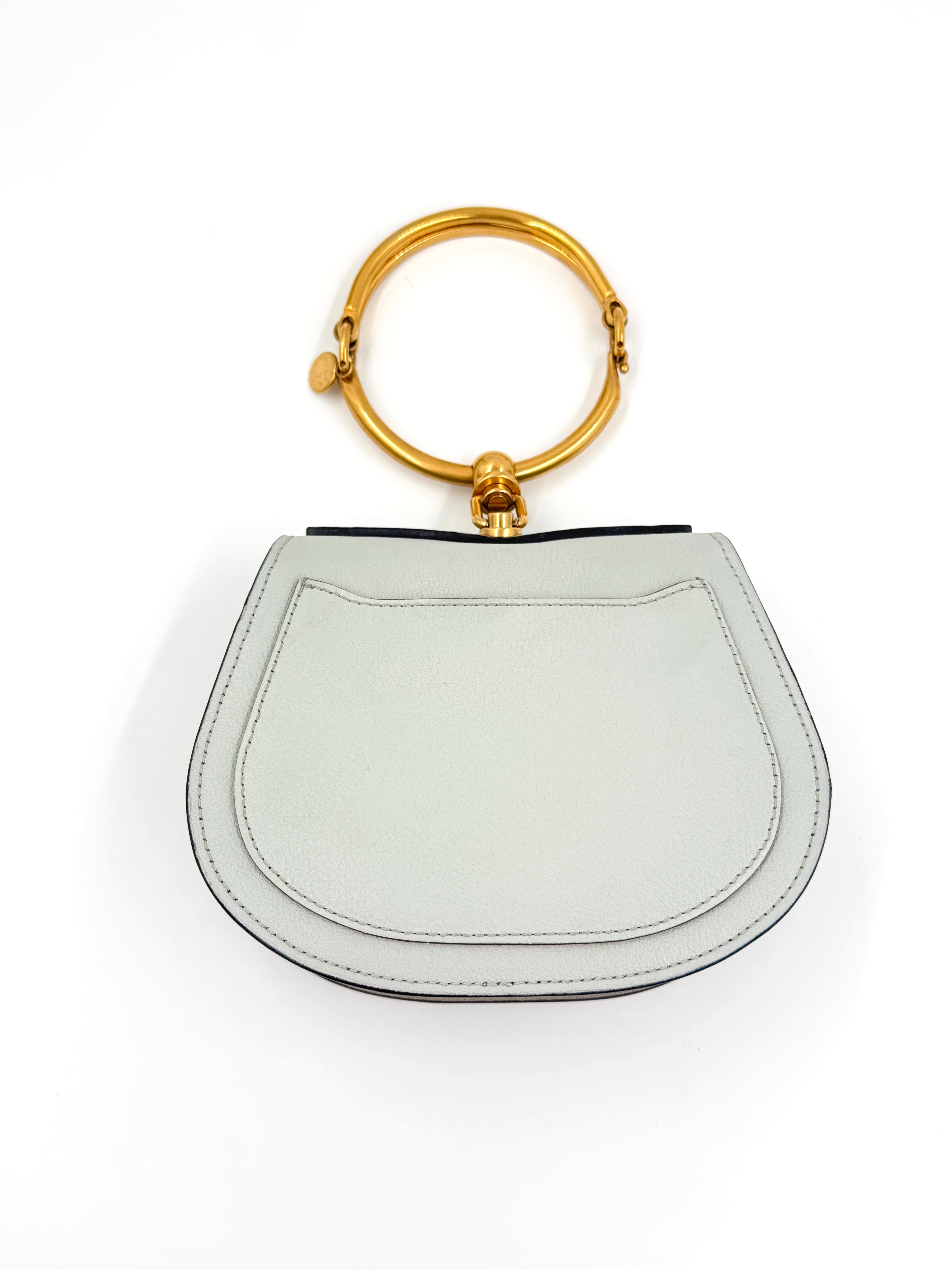 Pre-Owned CHLOE Grey Leather/Suede  Nile Bracelet Bag - Authenticated