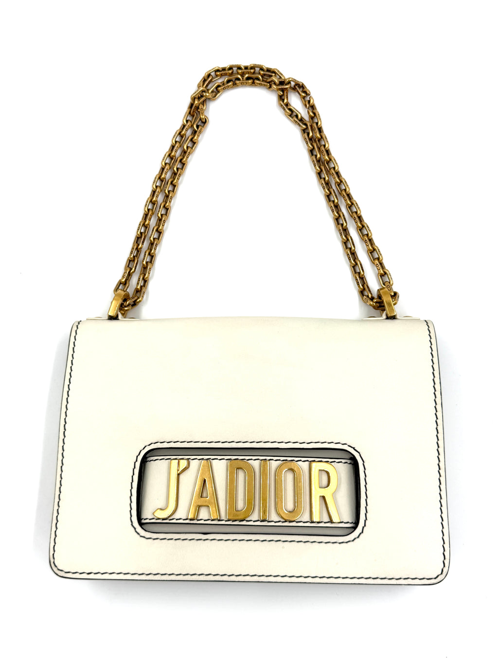 Pre-Owned Christian Dior J'adior Shoulder/Clutch Bag with Chain Strap Ivory - Authenticated
